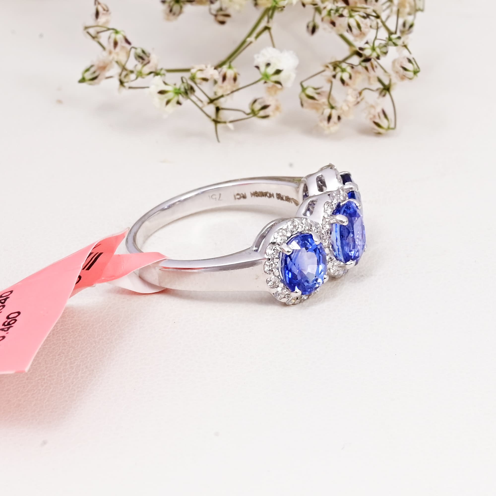 Royal Sapphire Trilogy Ring alternate view