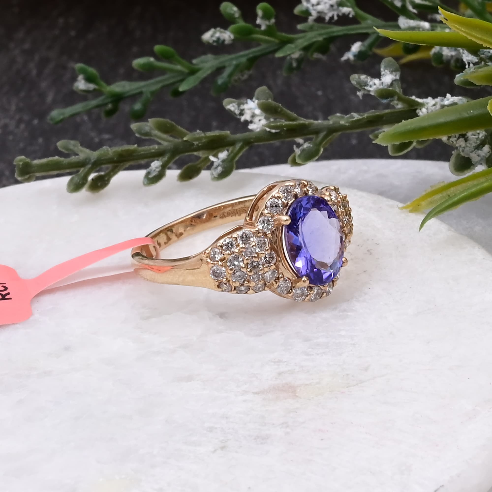 Royal Tanzanite Halo Ring
