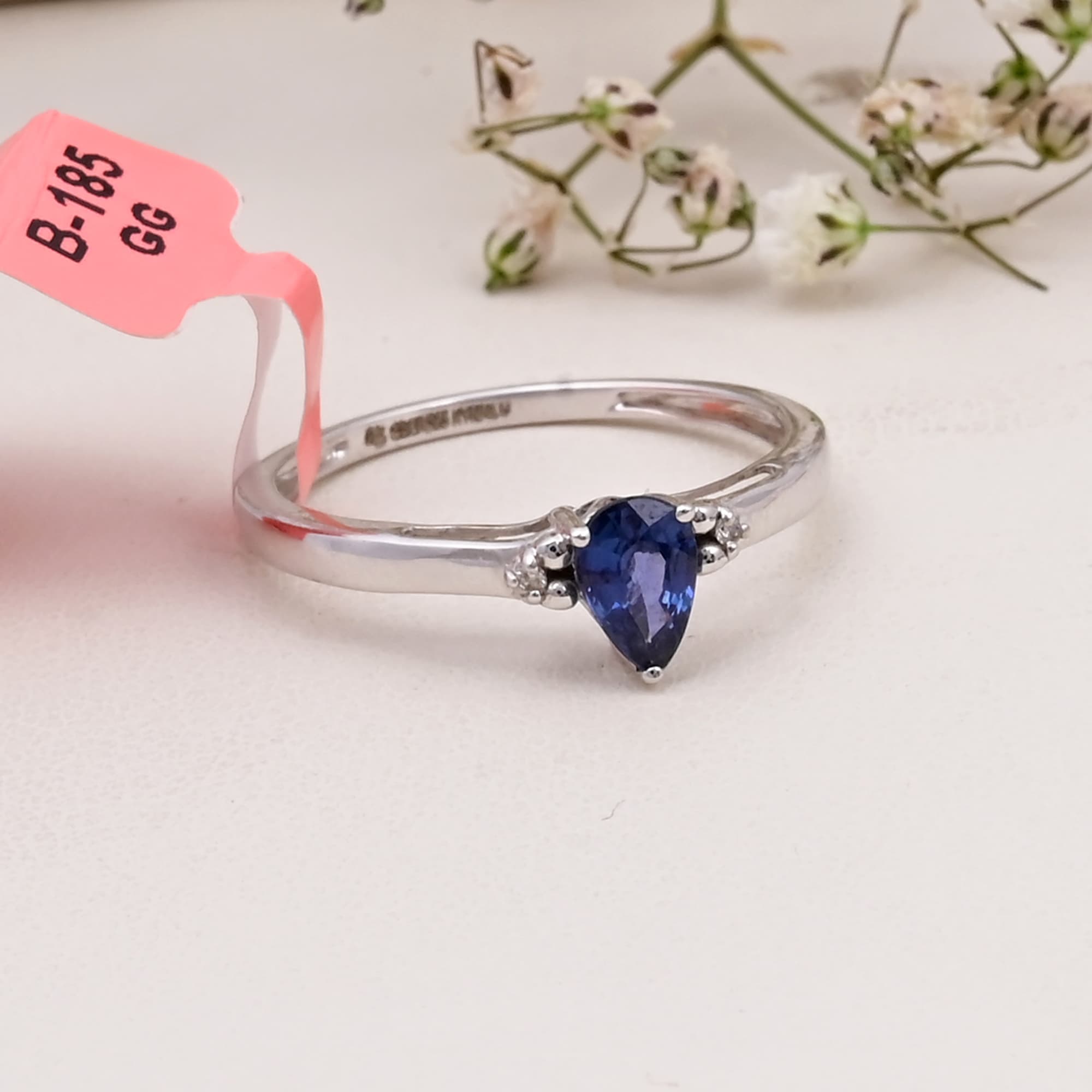 Azure Teardrop Sapphire Ring