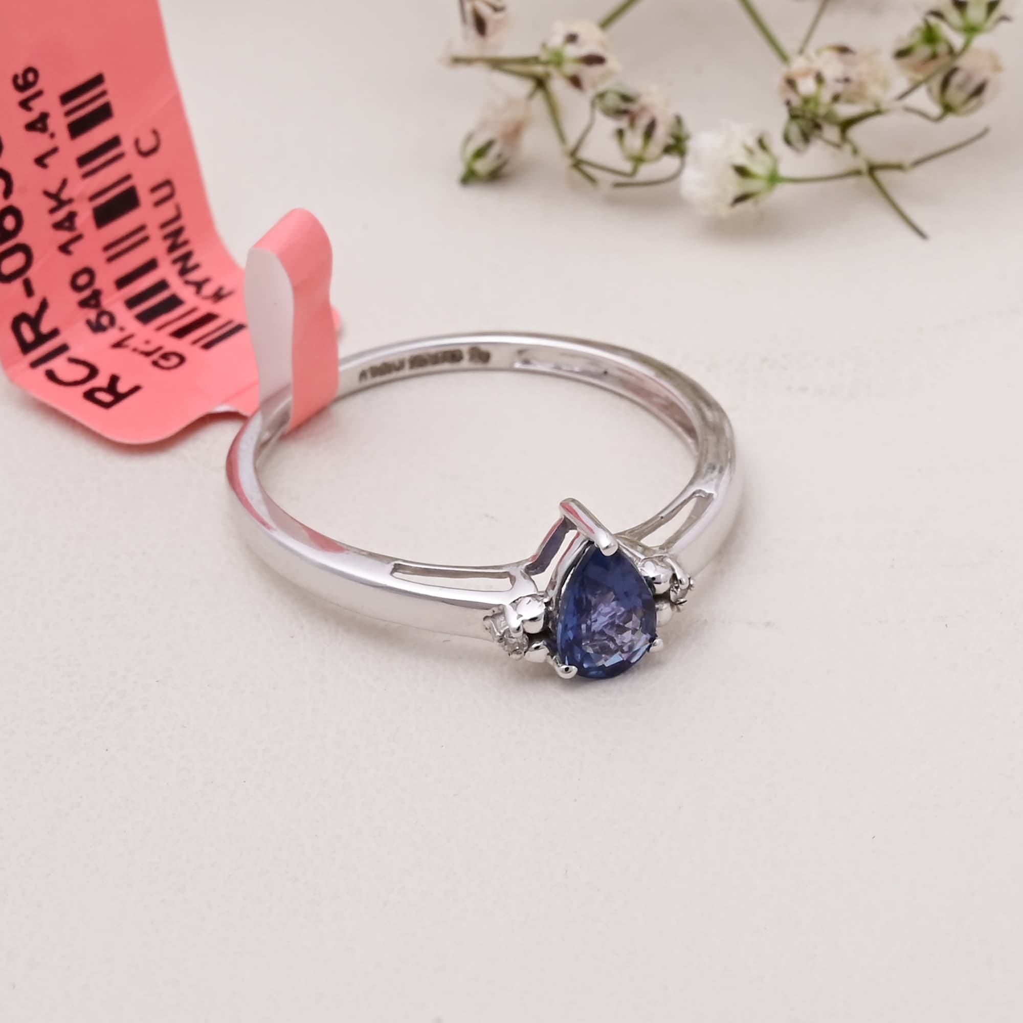 Azure Teardrop Sapphire Ring