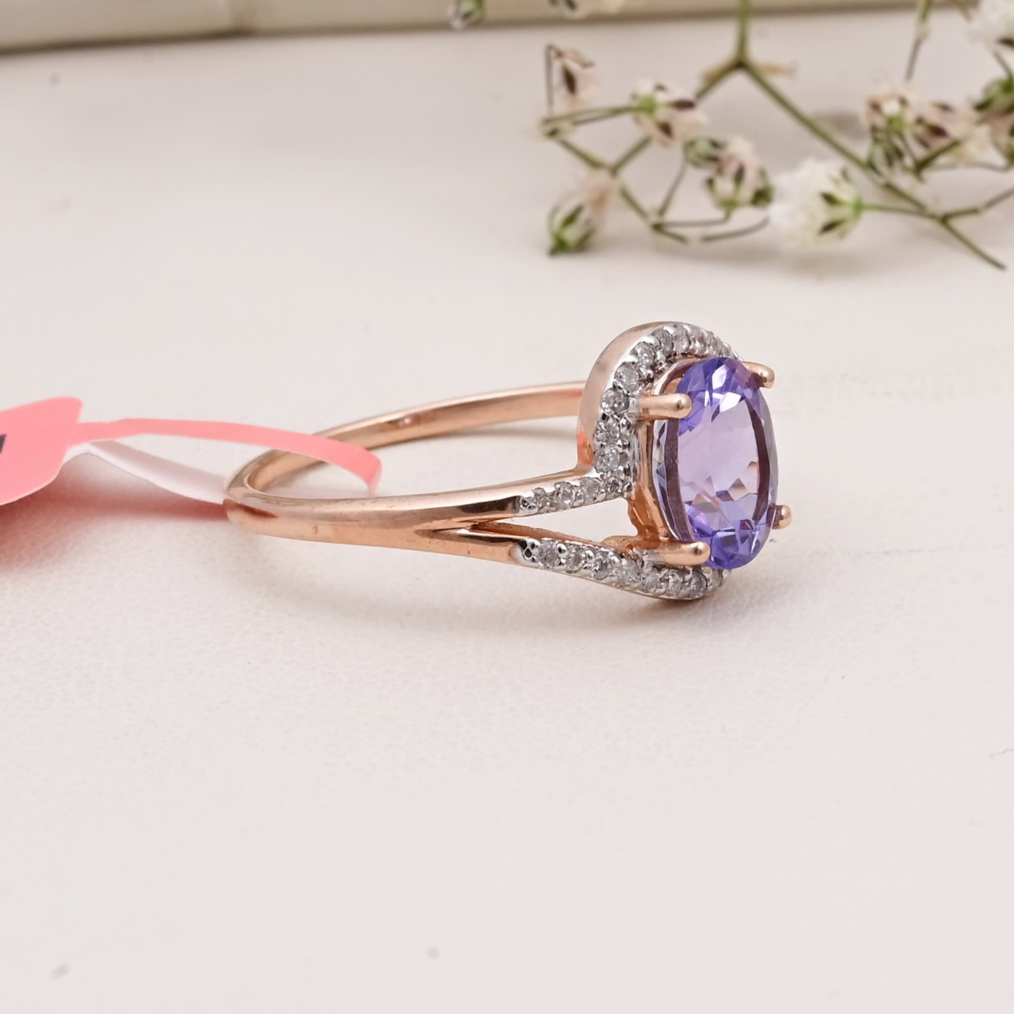 Celestial Halo Tanzanite Ring alternate view