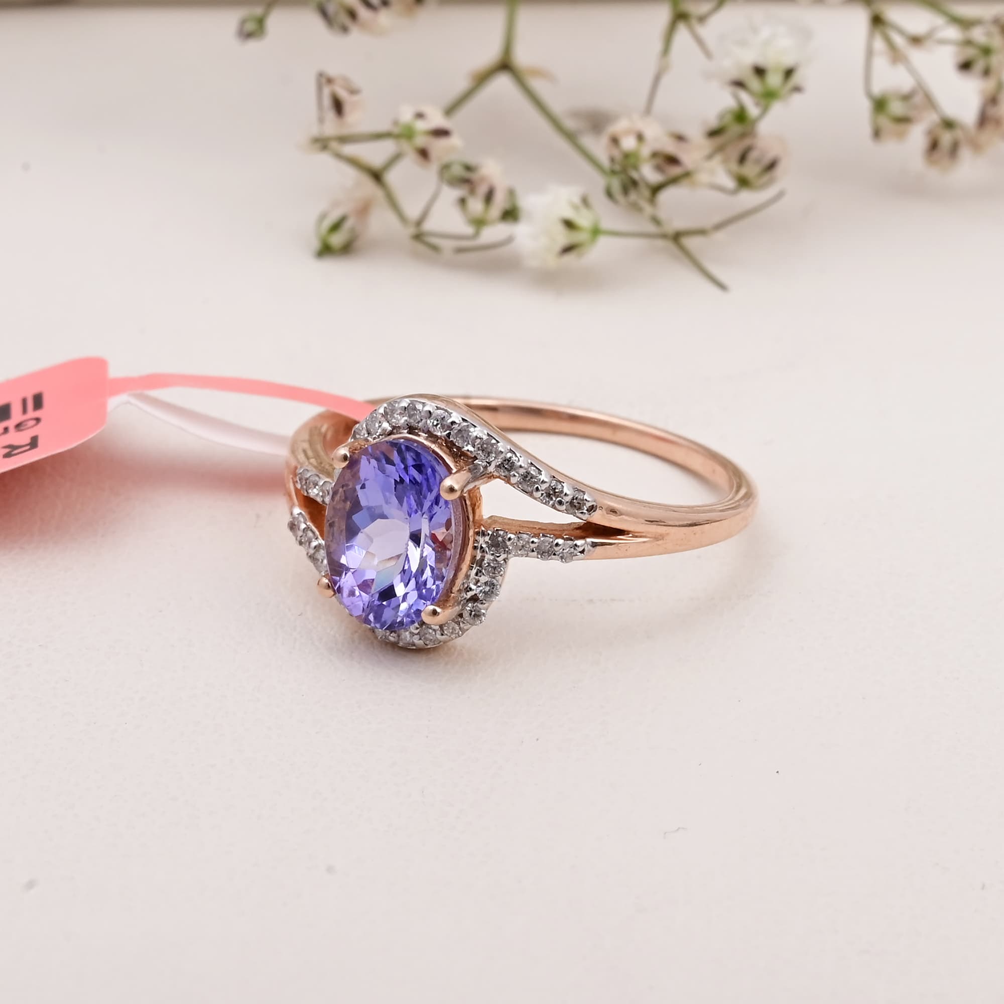 Celestial Halo Tanzanite Ring