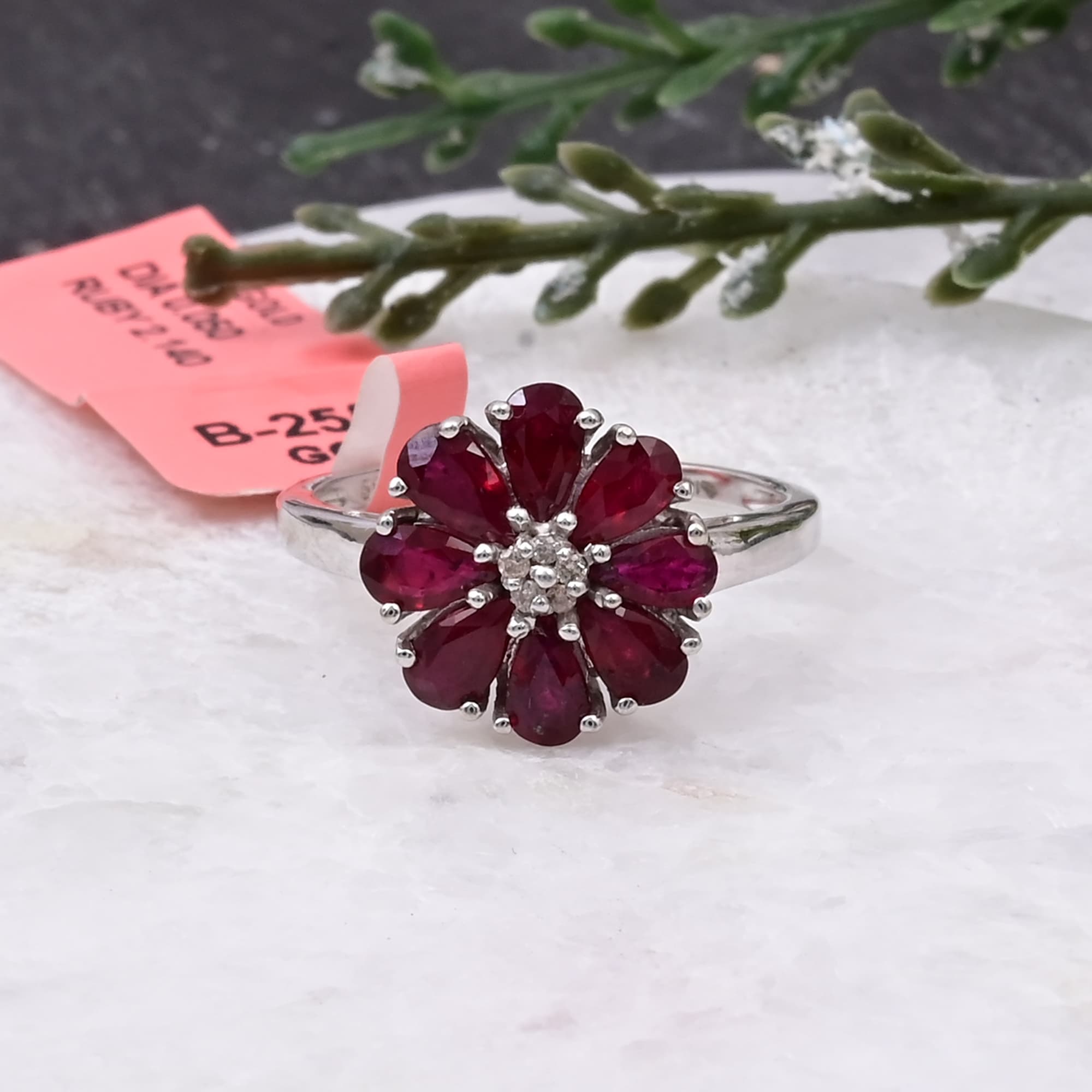 Ruby Blossom Diamond Ring