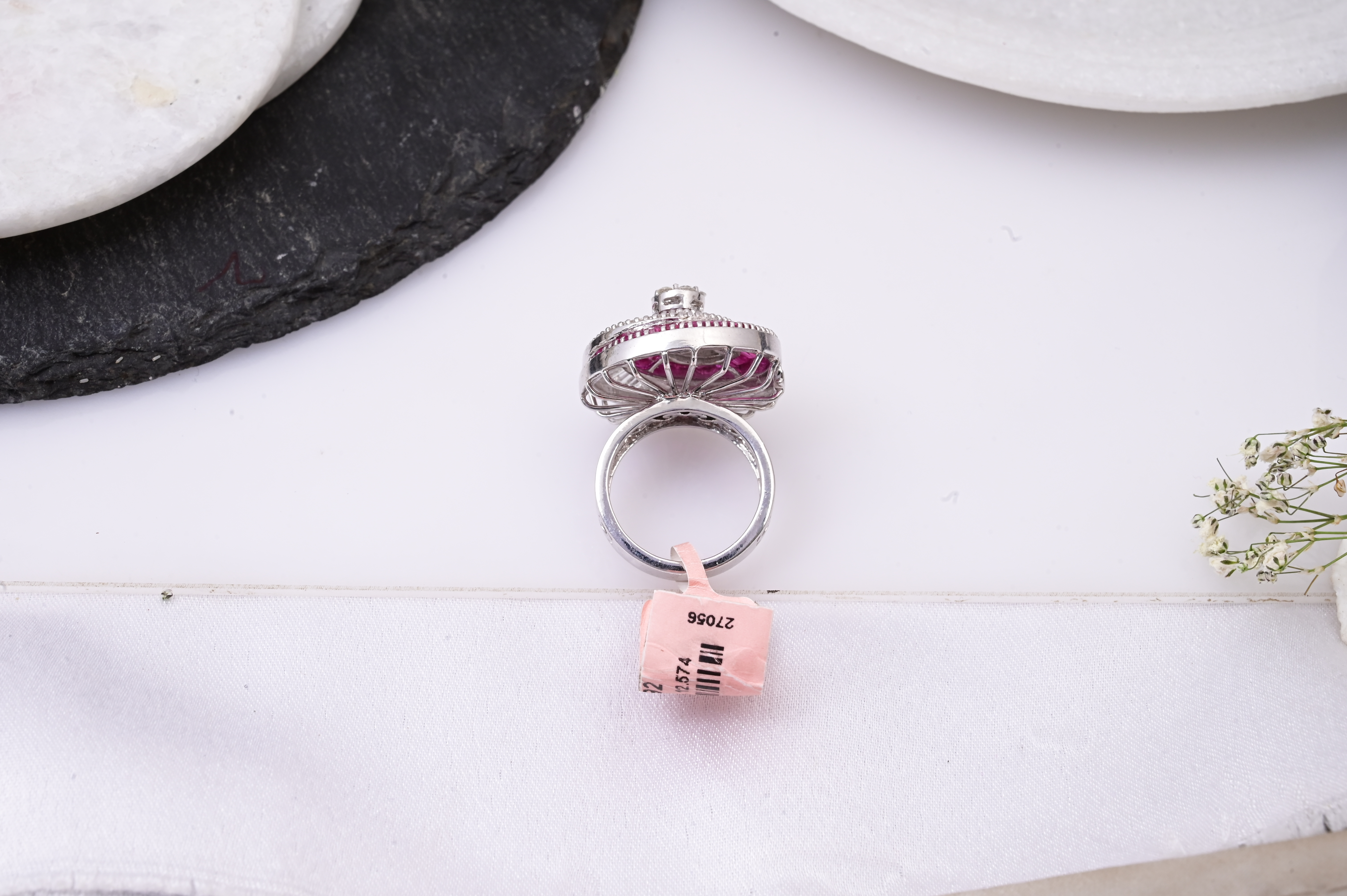 Imperial Ruby Diamond Spiral Ring
