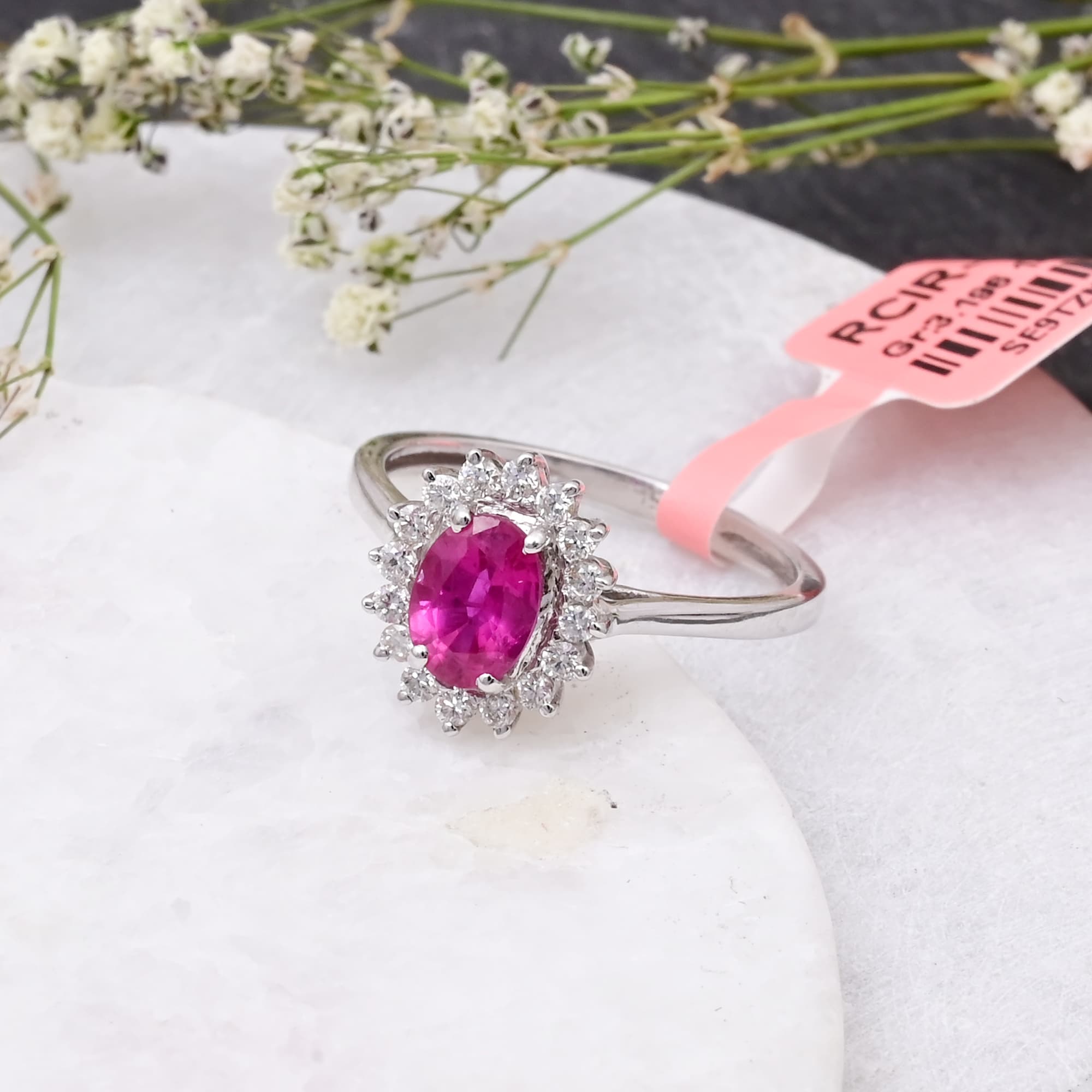 Crimson Halo Ruby Ring