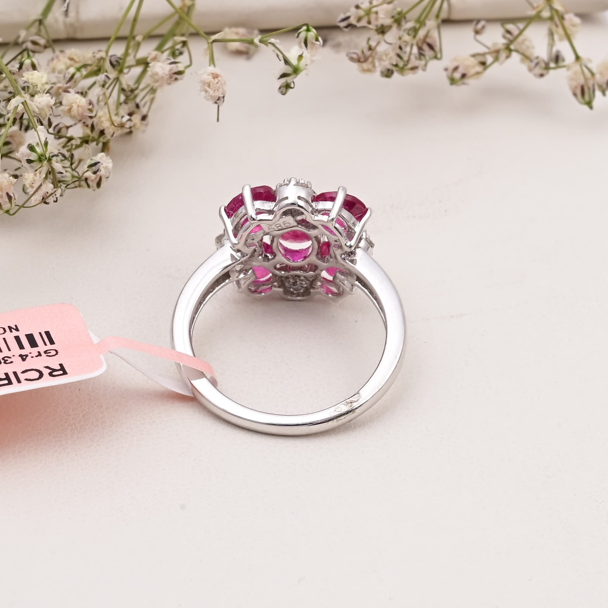 Ruby Blossom Diamond Ring