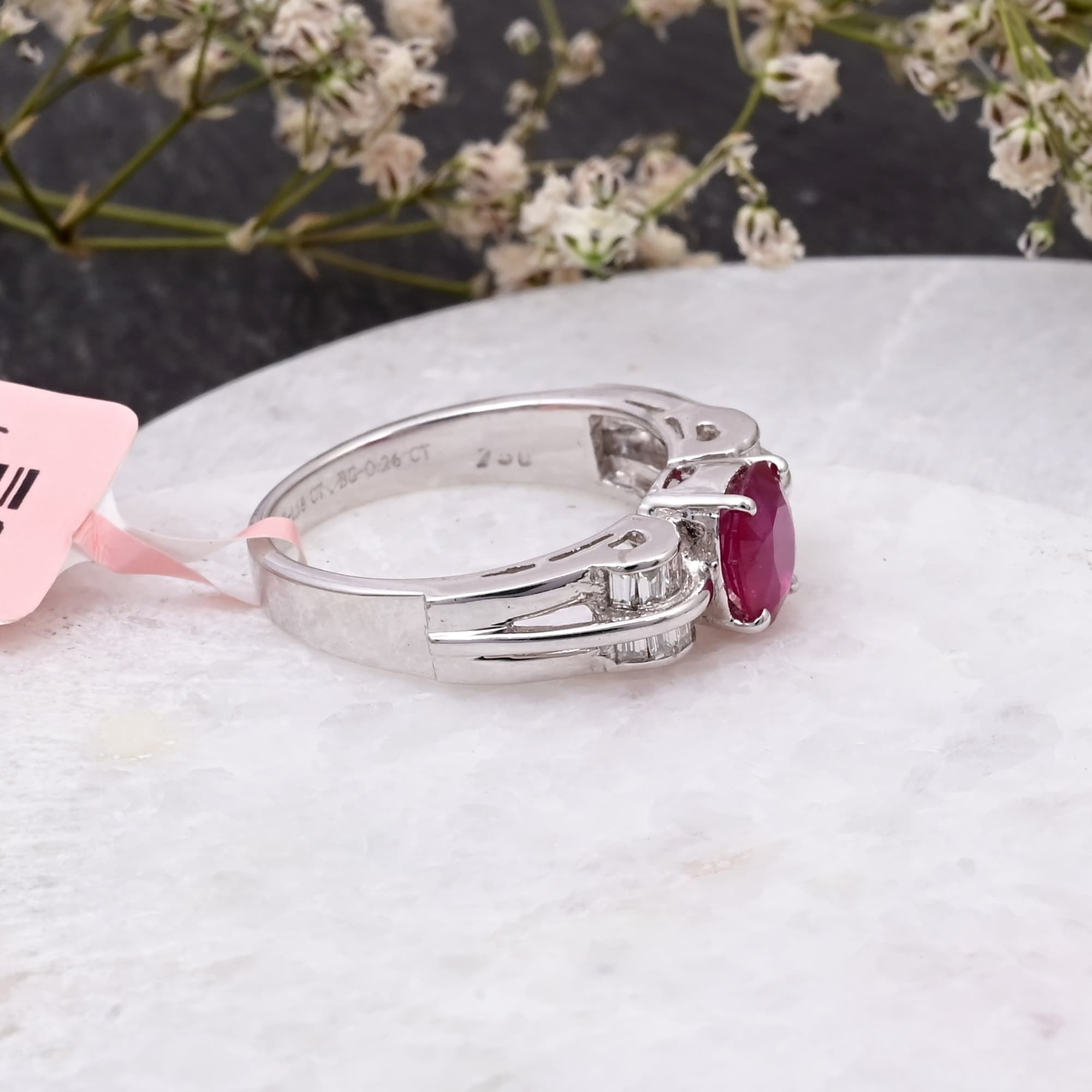 Regal Ruby Baguette Diamond Ring alternate view