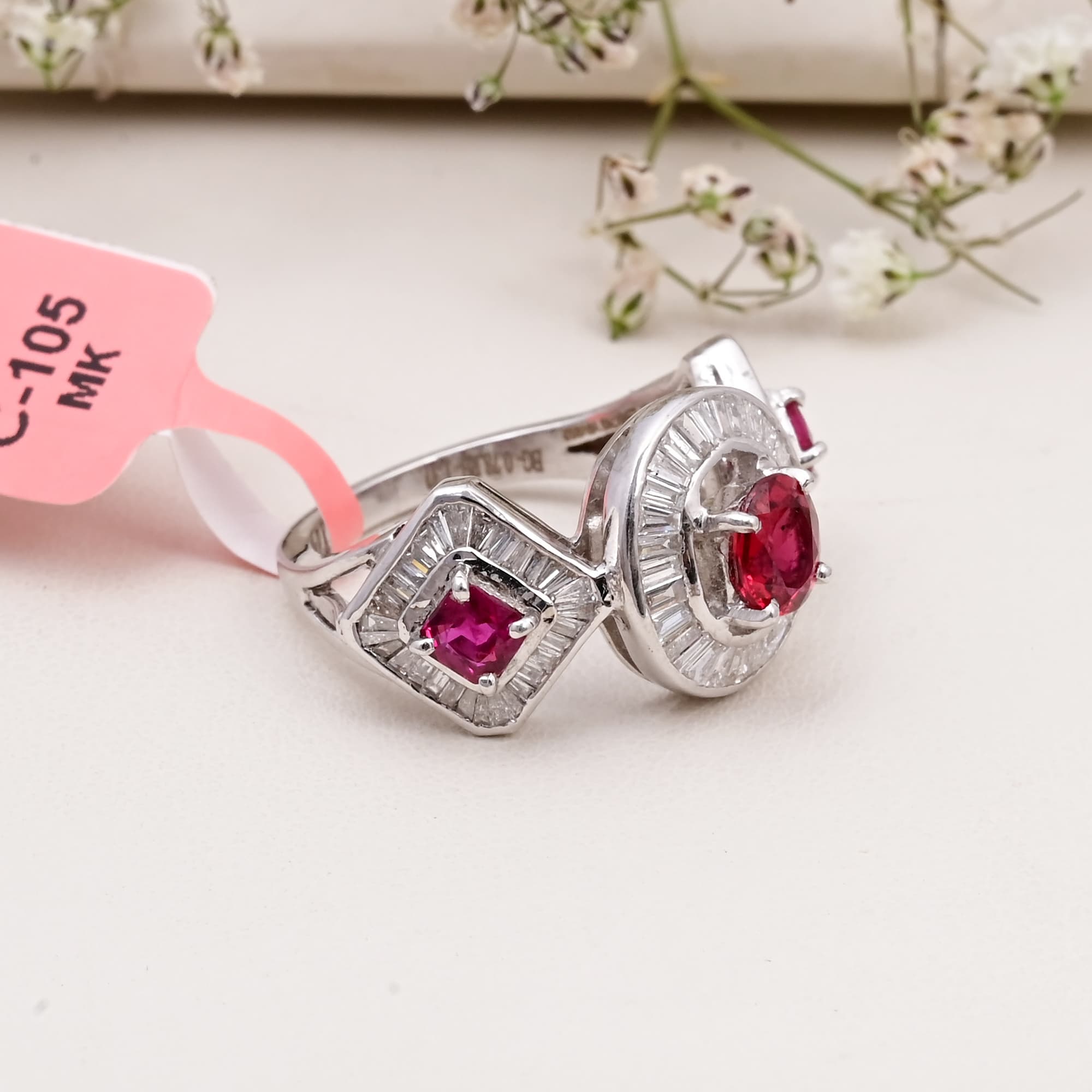 Trinity Ruby Diamond Ring alternate view