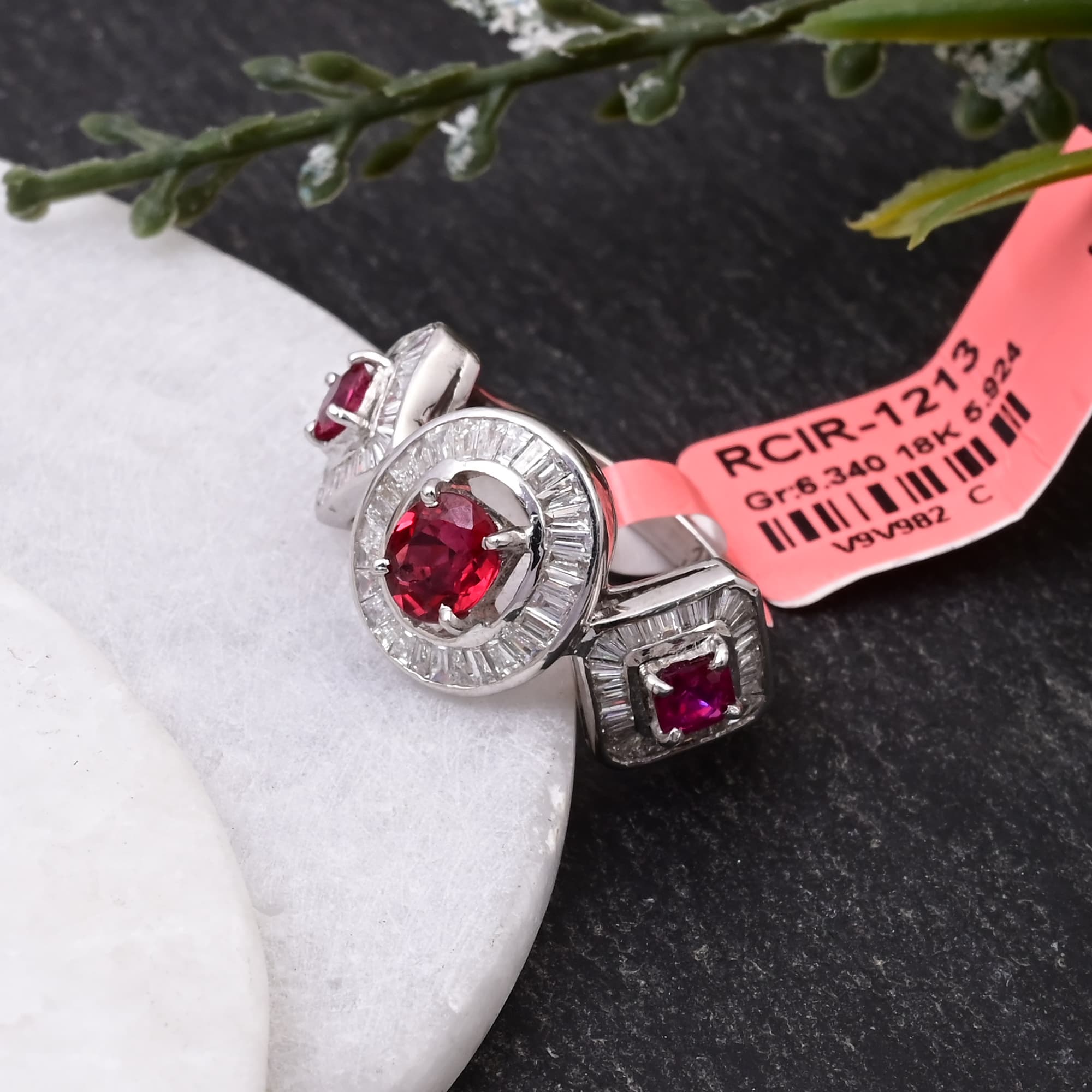 Trinity Ruby Diamond Ring