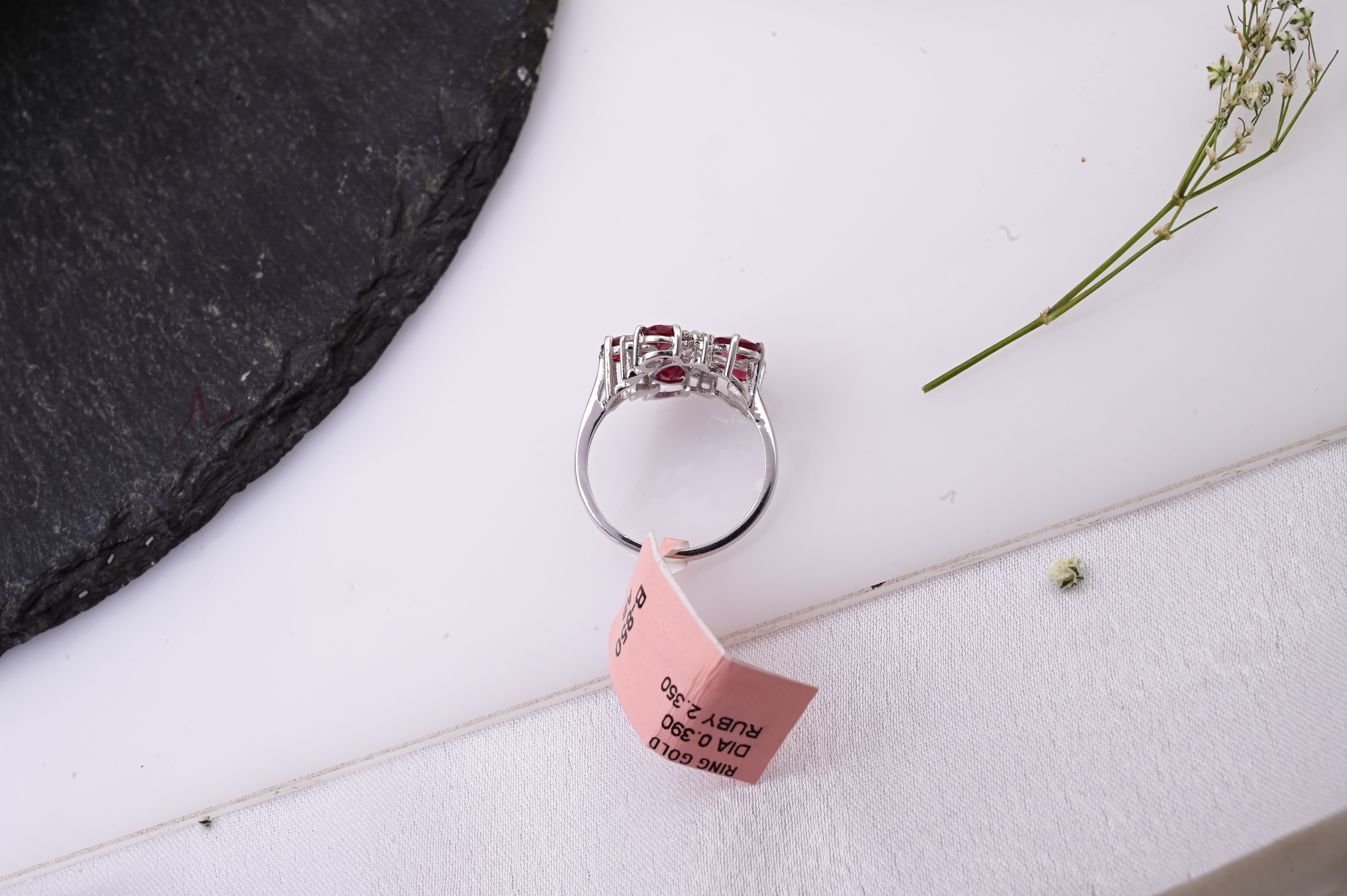 Ruby Blossom Diamond Floral Ring