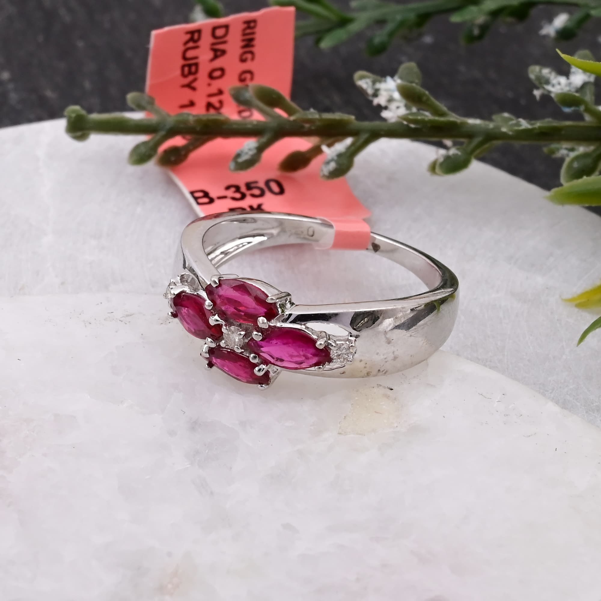 Ruby Blossom Cluster Ring