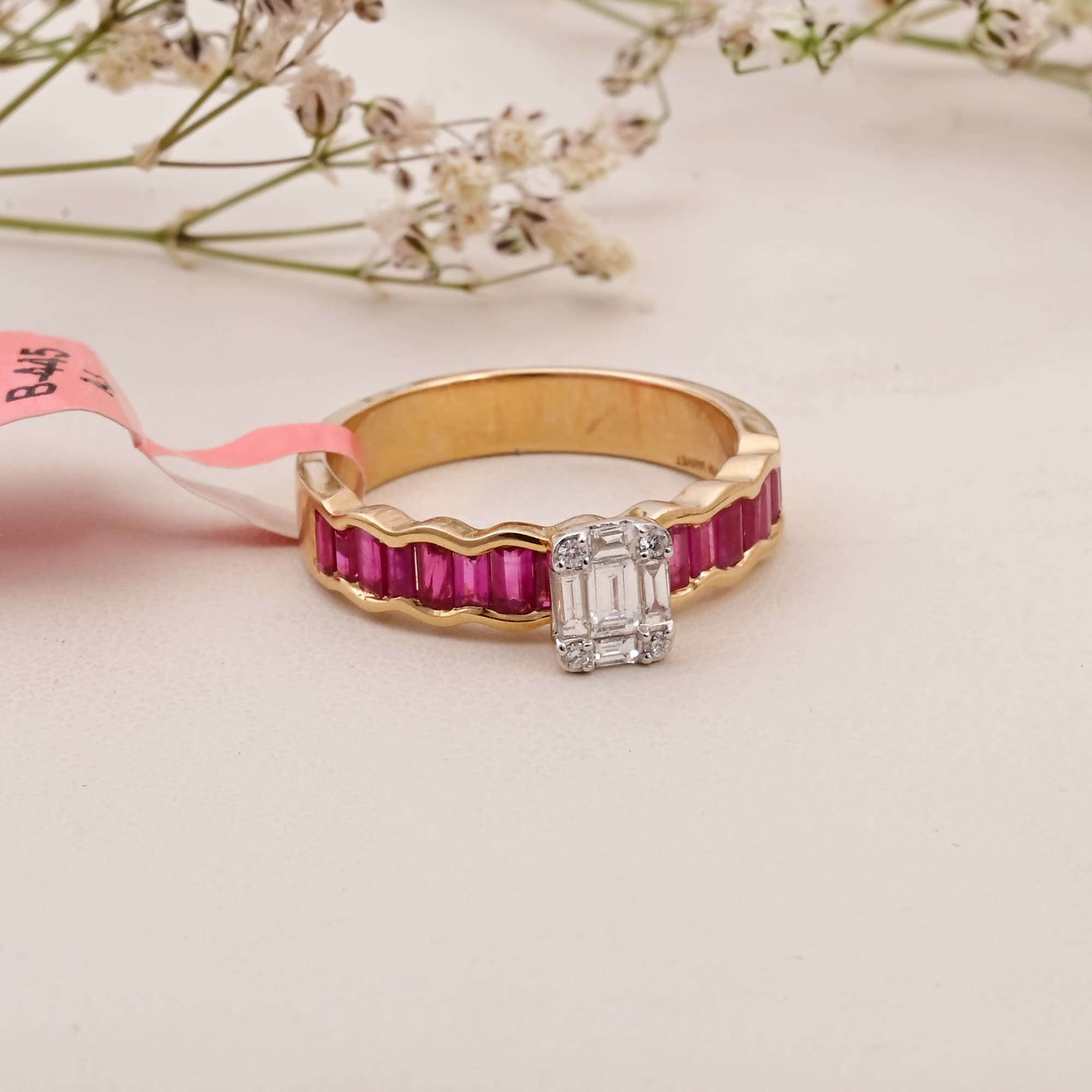 Art Deco Ruby Diamond Band Ring