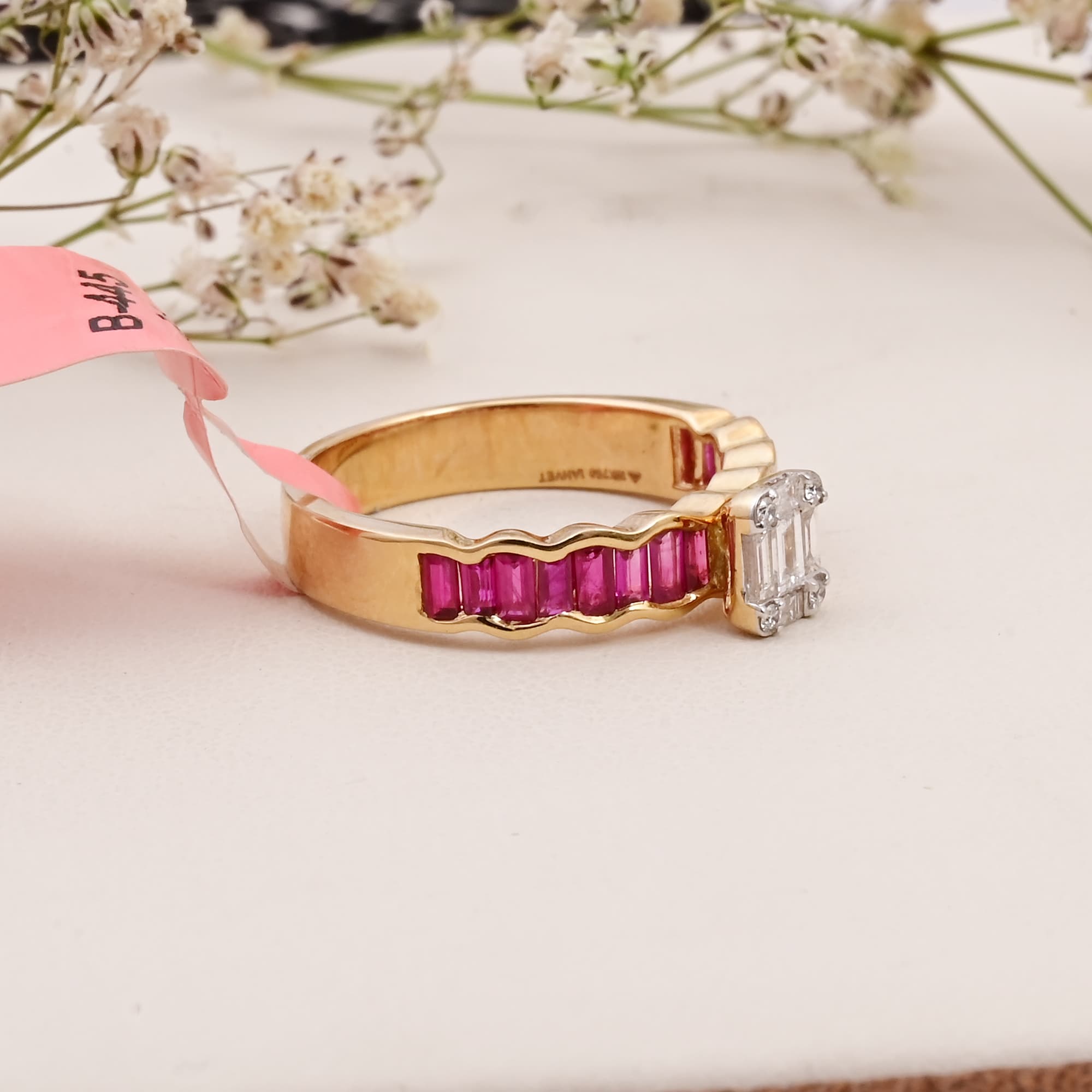 Art Deco Ruby Diamond Band Ring alternate view