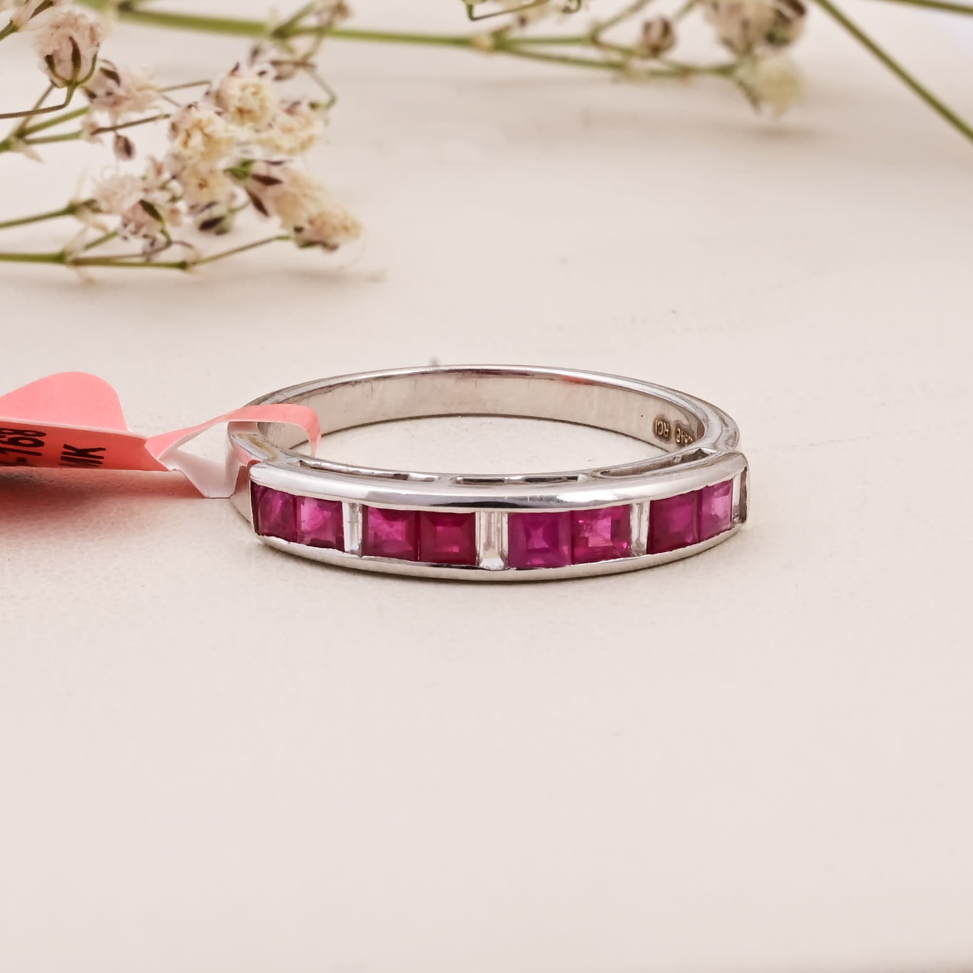 Ruby Channel Set Wedding Band