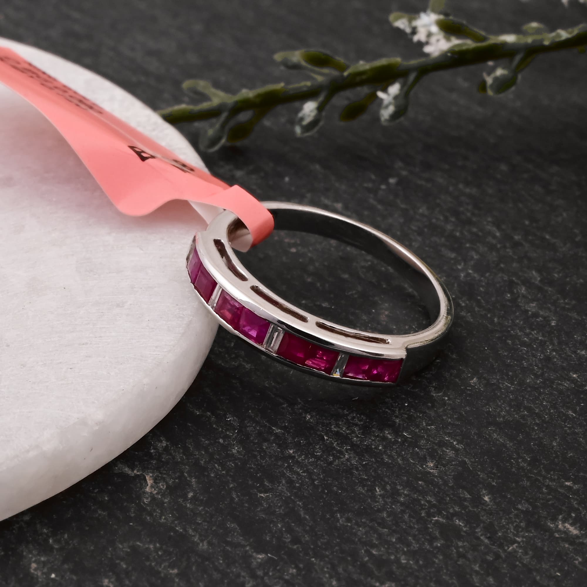 Ruby Channel Set Wedding Band