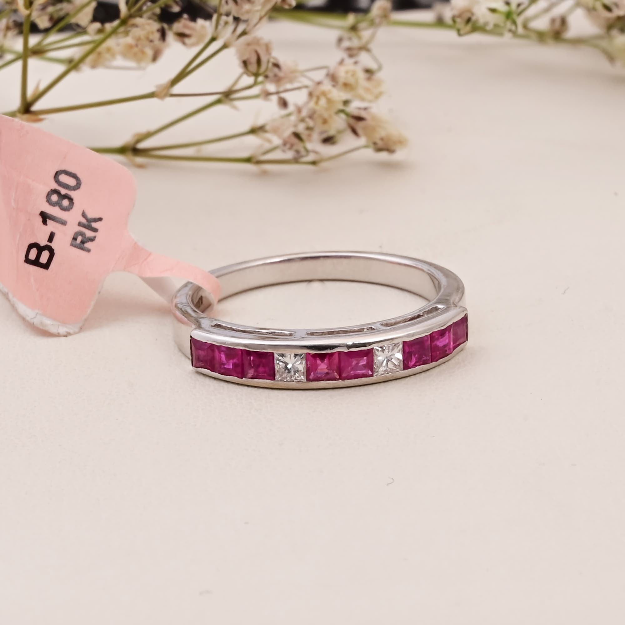 Ruby & Diamond Channel Band Ring