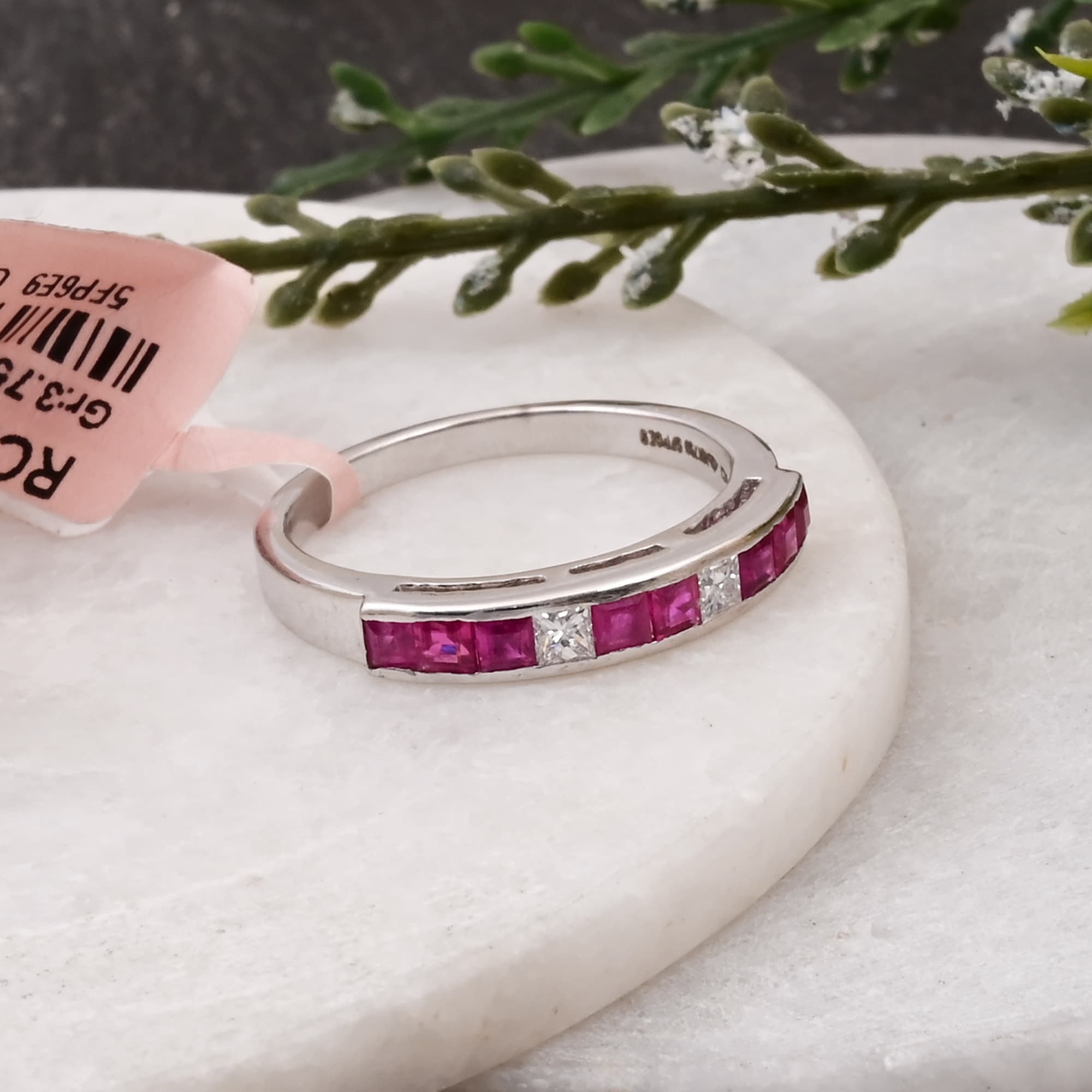Ruby & Diamond Channel Band Ring
