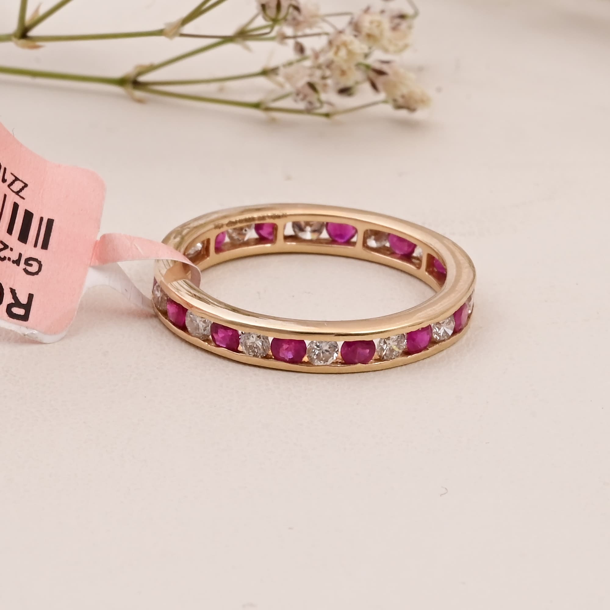 Ruby & Diamond Eternity Band alternate view