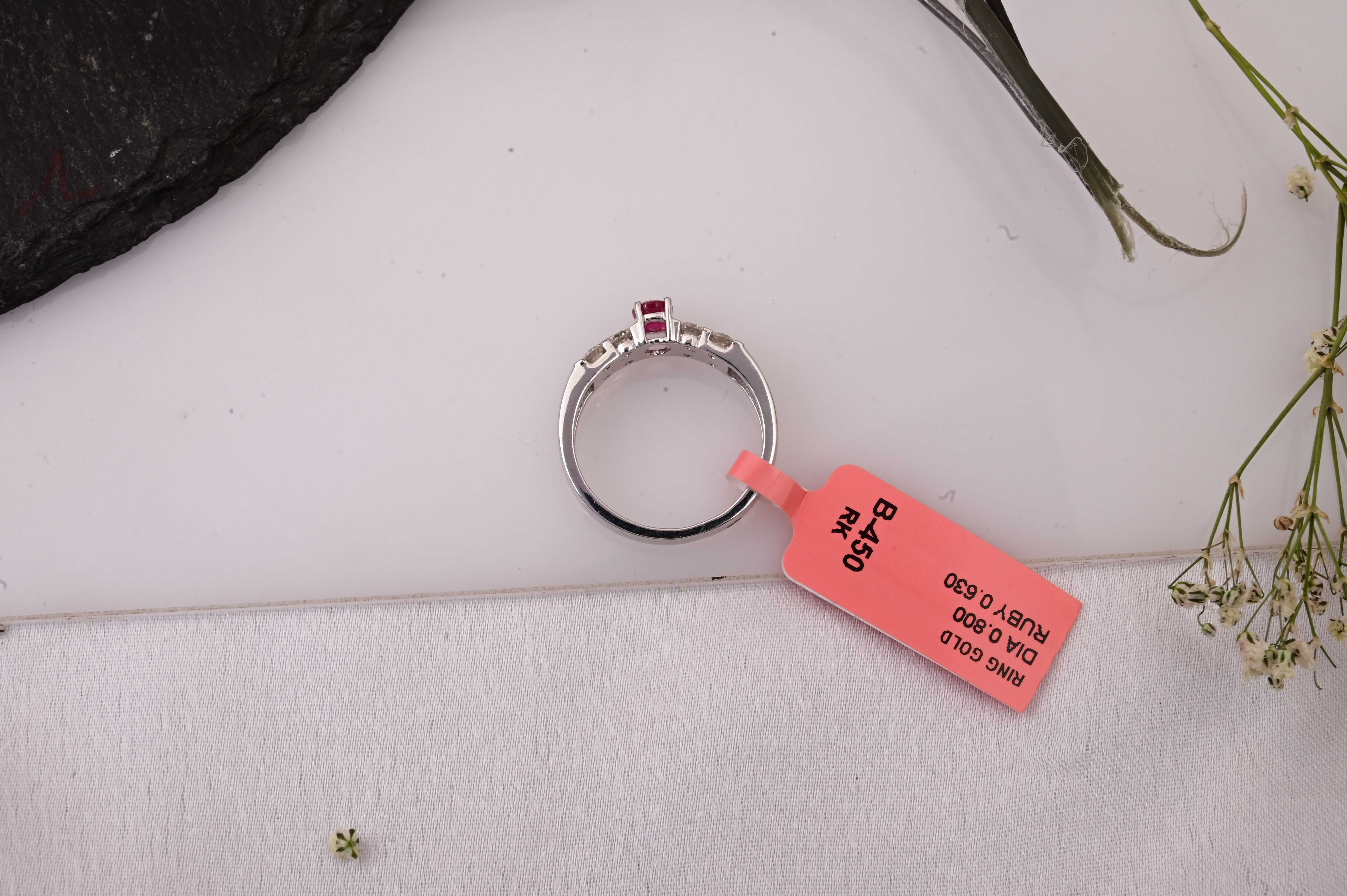 Ruby Diamond Cascade Ring