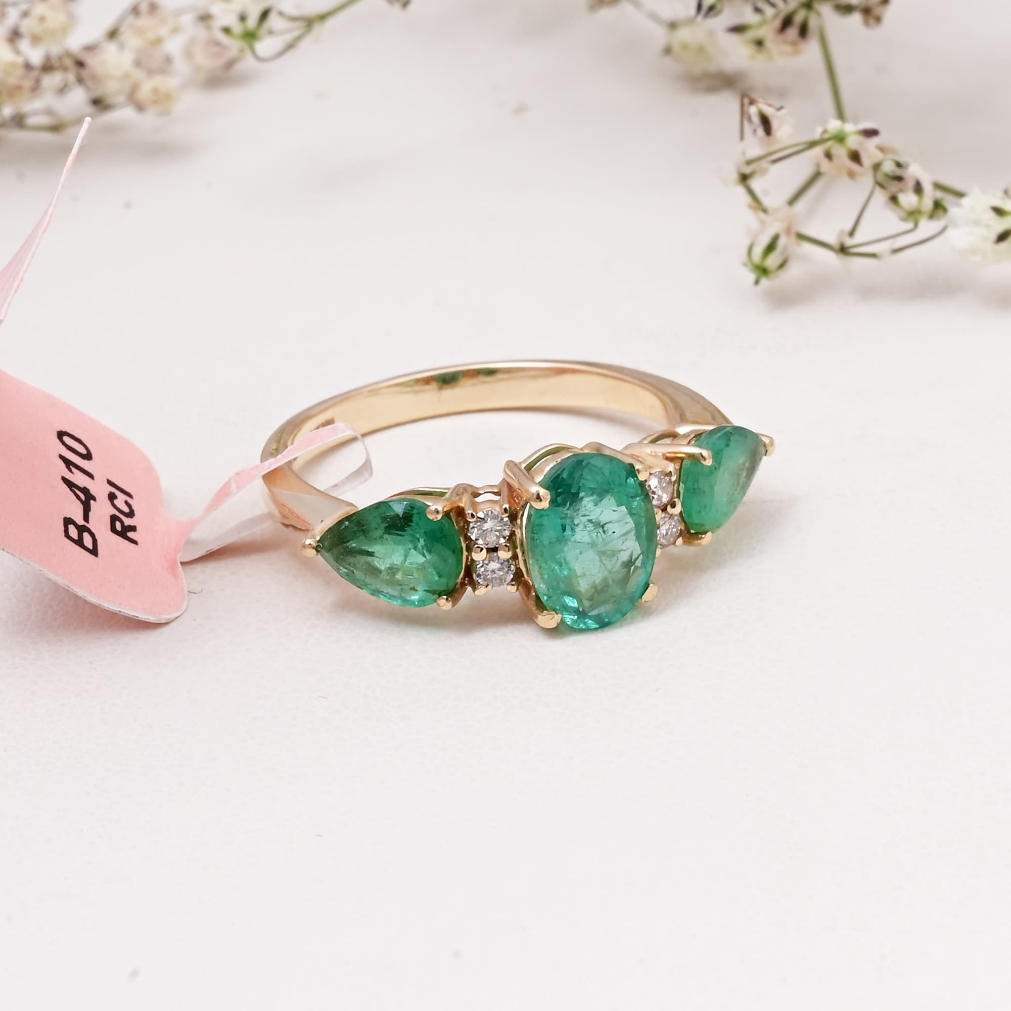 Trinity Emerald Harmony Ring