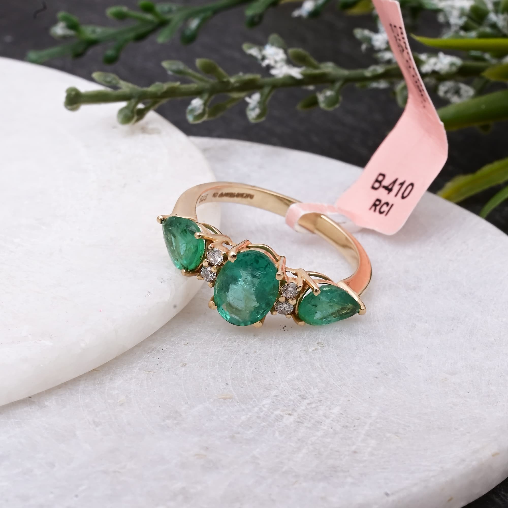 Trinity Emerald Harmony Ring alternate view