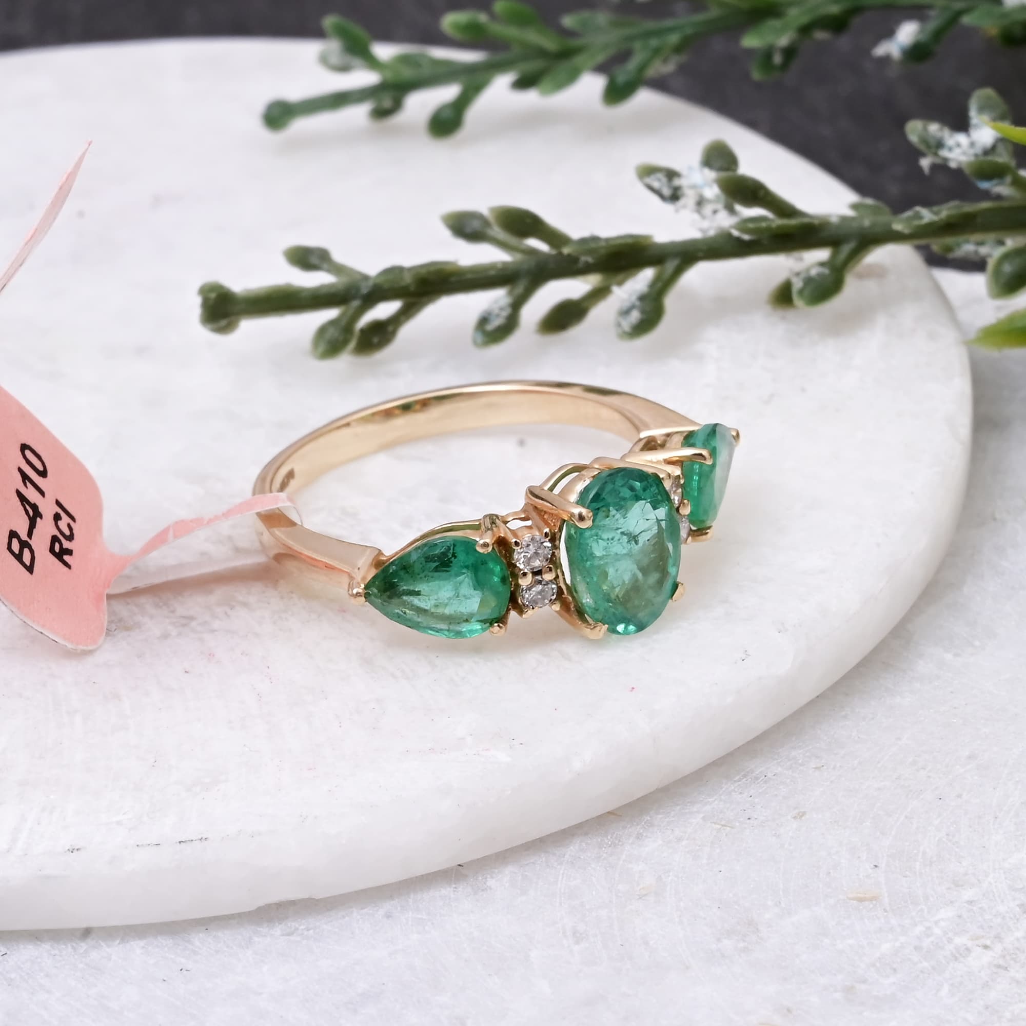 Trinity Emerald Harmony Ring