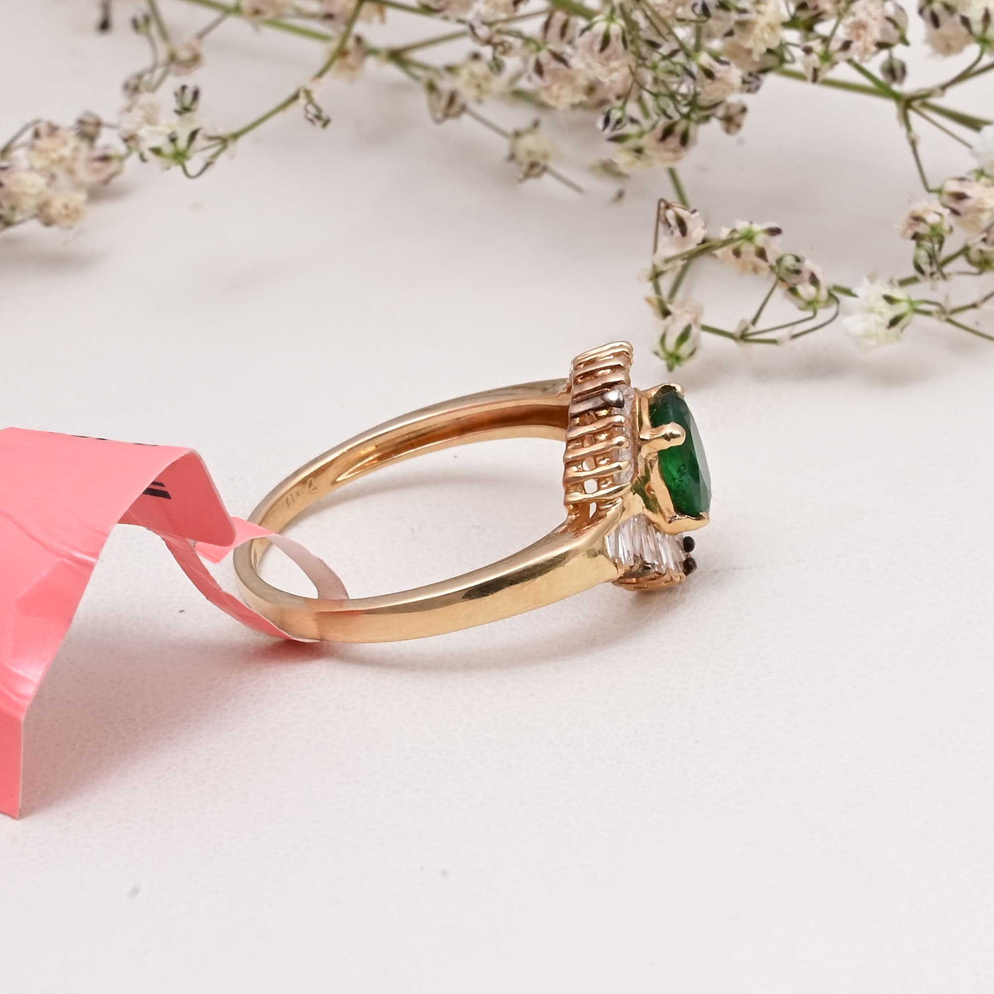 Radiant Emerald Sunburst Ring