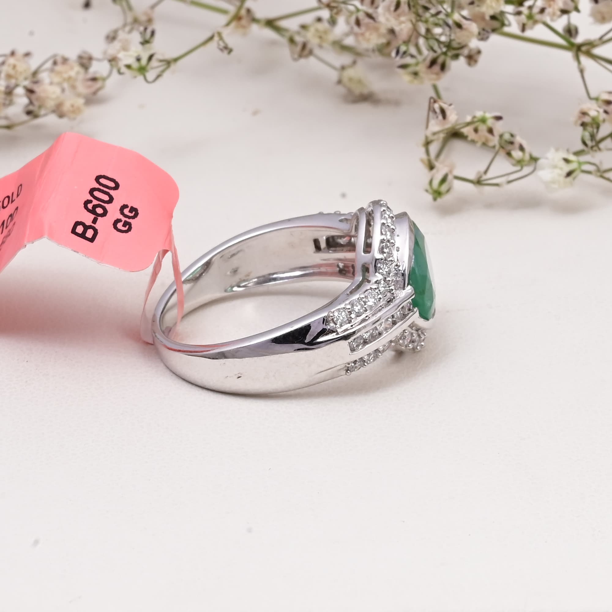 Majestic Emerald Halo Ring