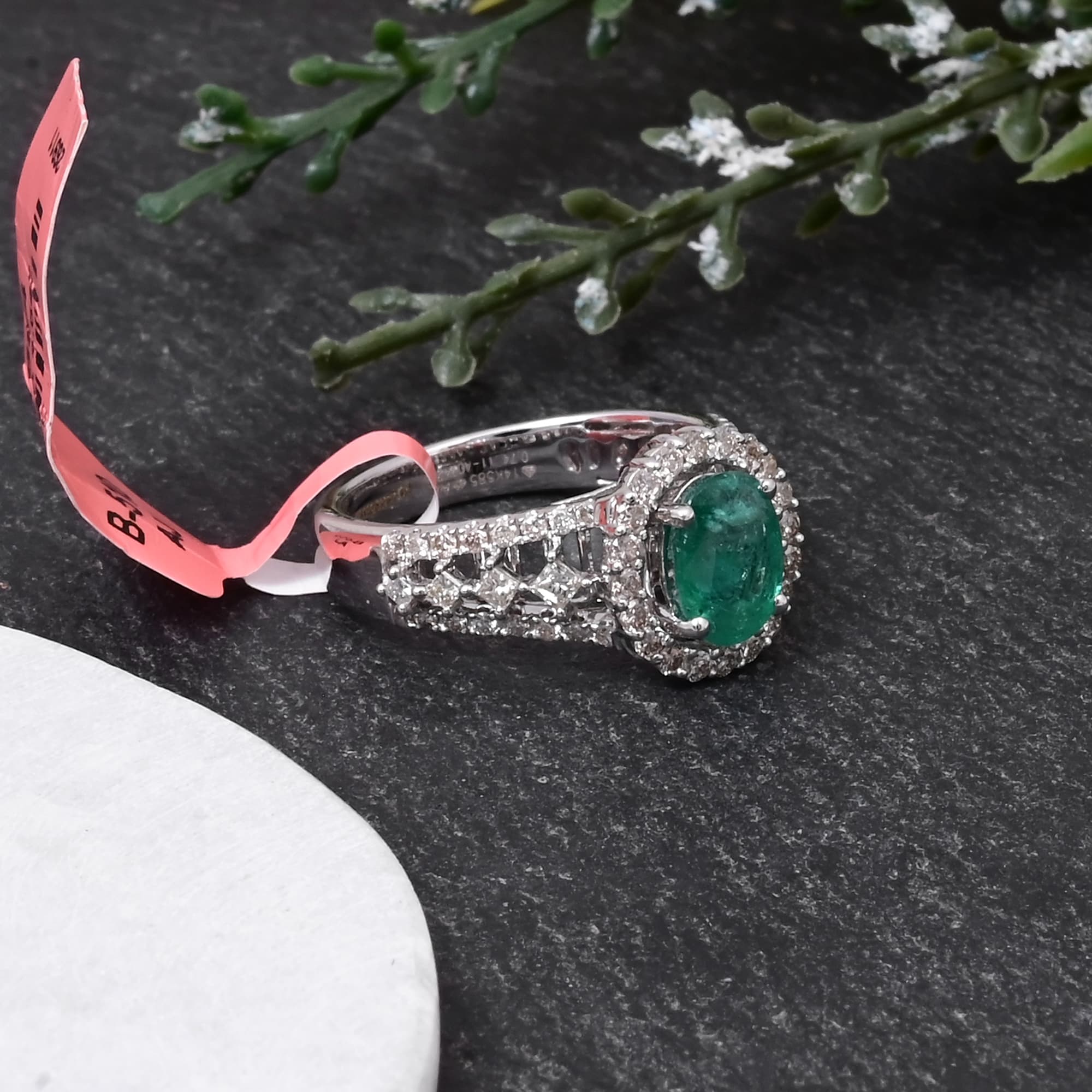 Royal Emerald Diamond Halo Ring