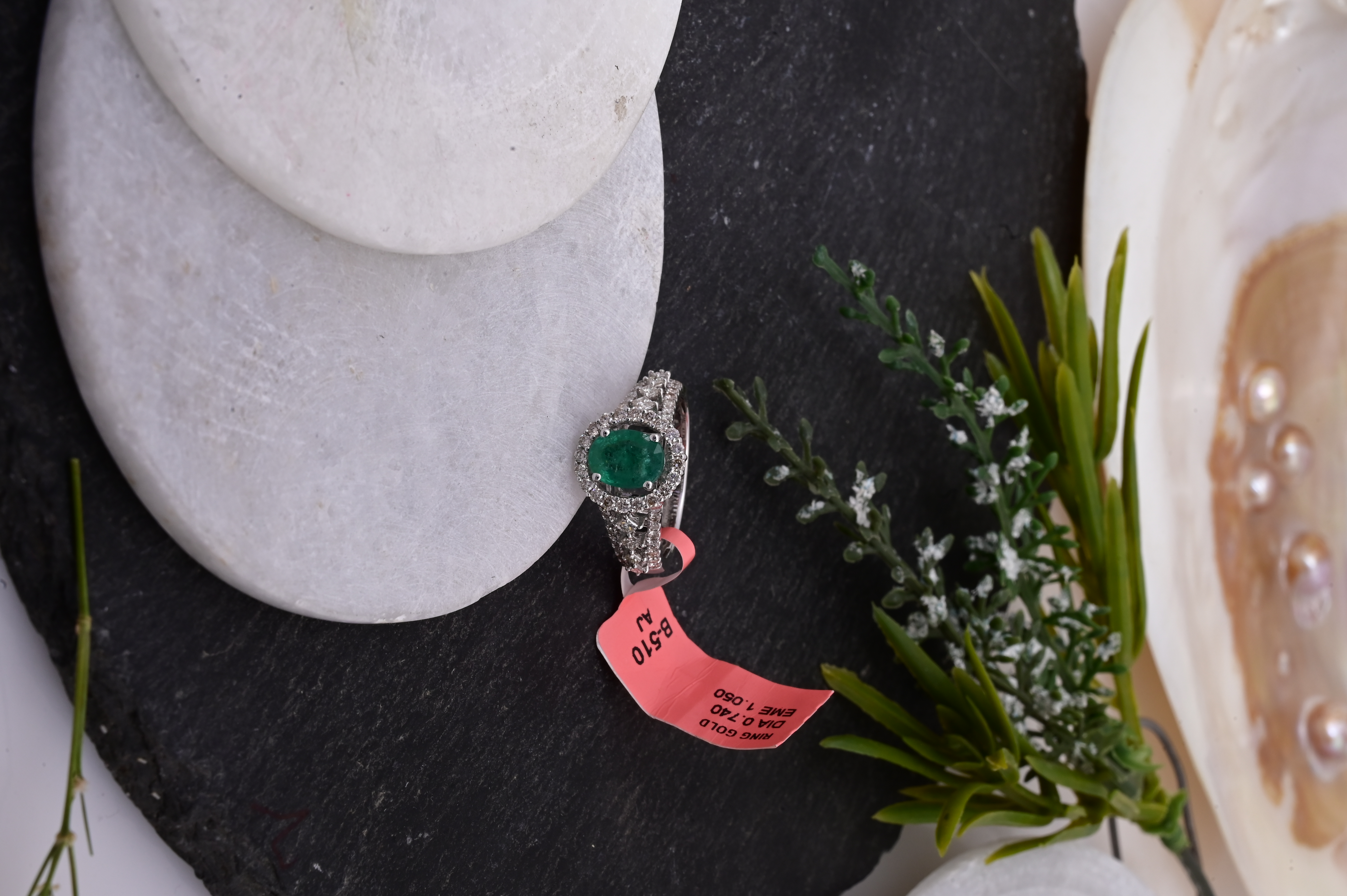 Royal Emerald Diamond Halo Ring