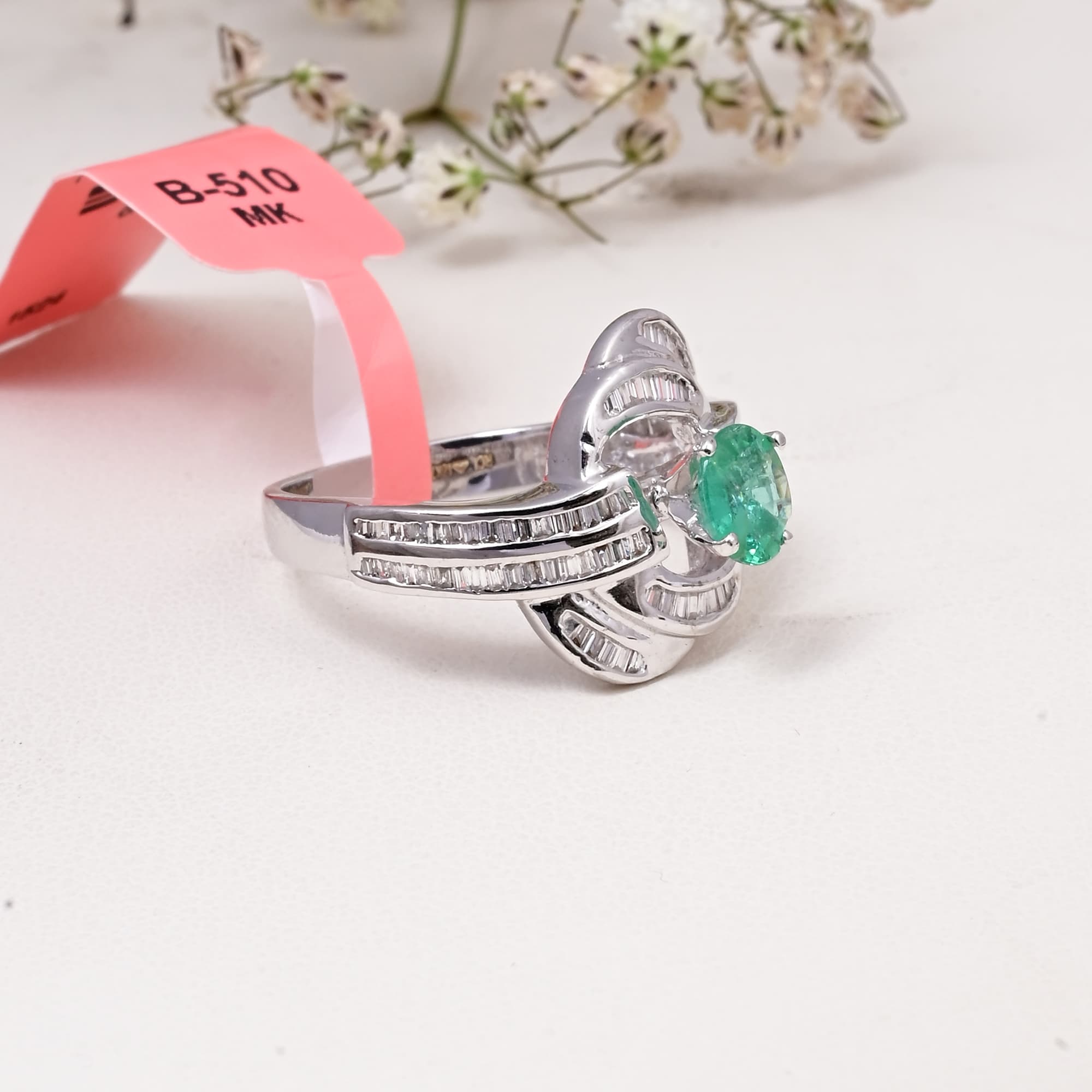 Emerald Infinity Twist Ring alternate view