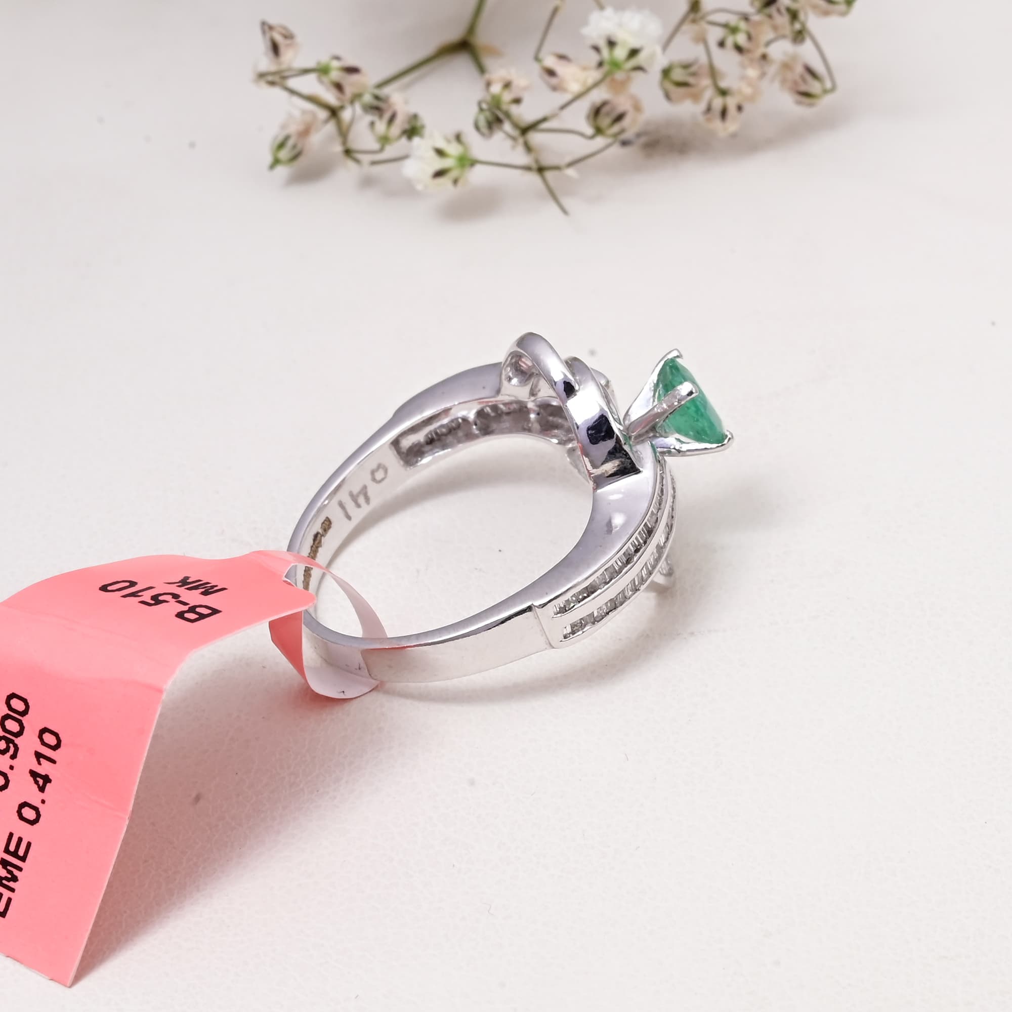 Emerald Infinity Twist Ring