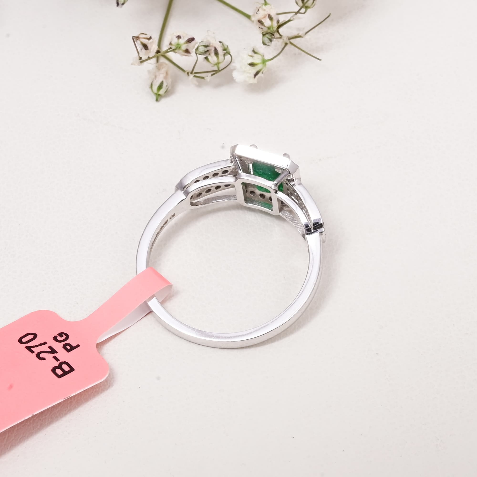 Emerald Radiance Halo Ring