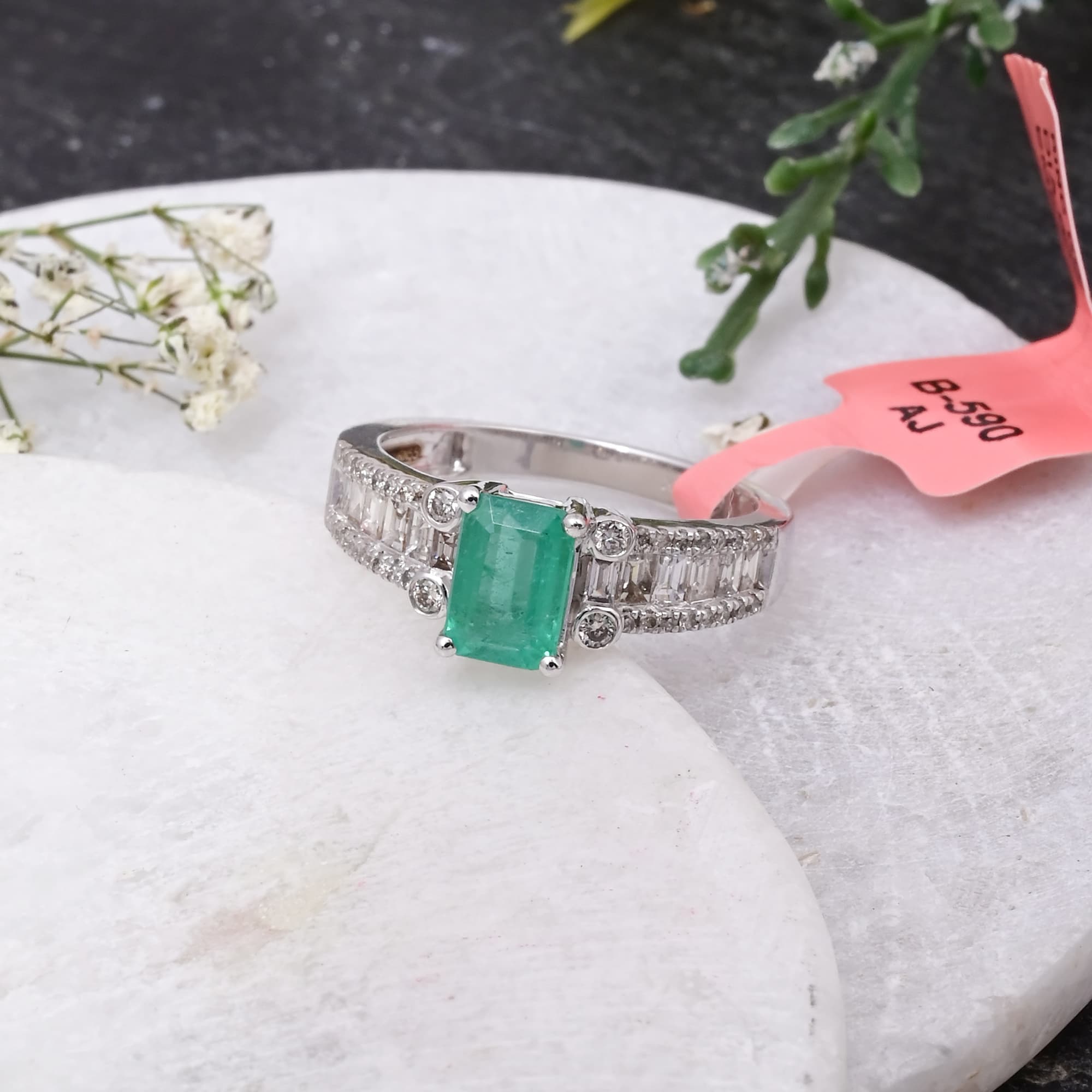 Emerald Royale Baguette Ring