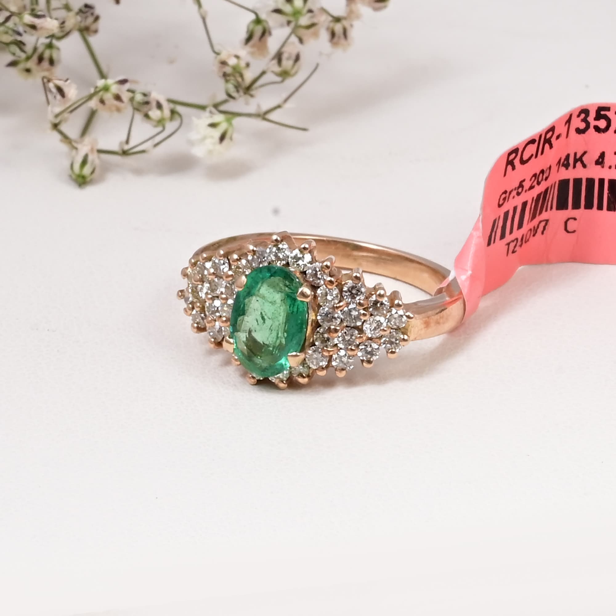 Royal Emerald Blossom Ring alternate view