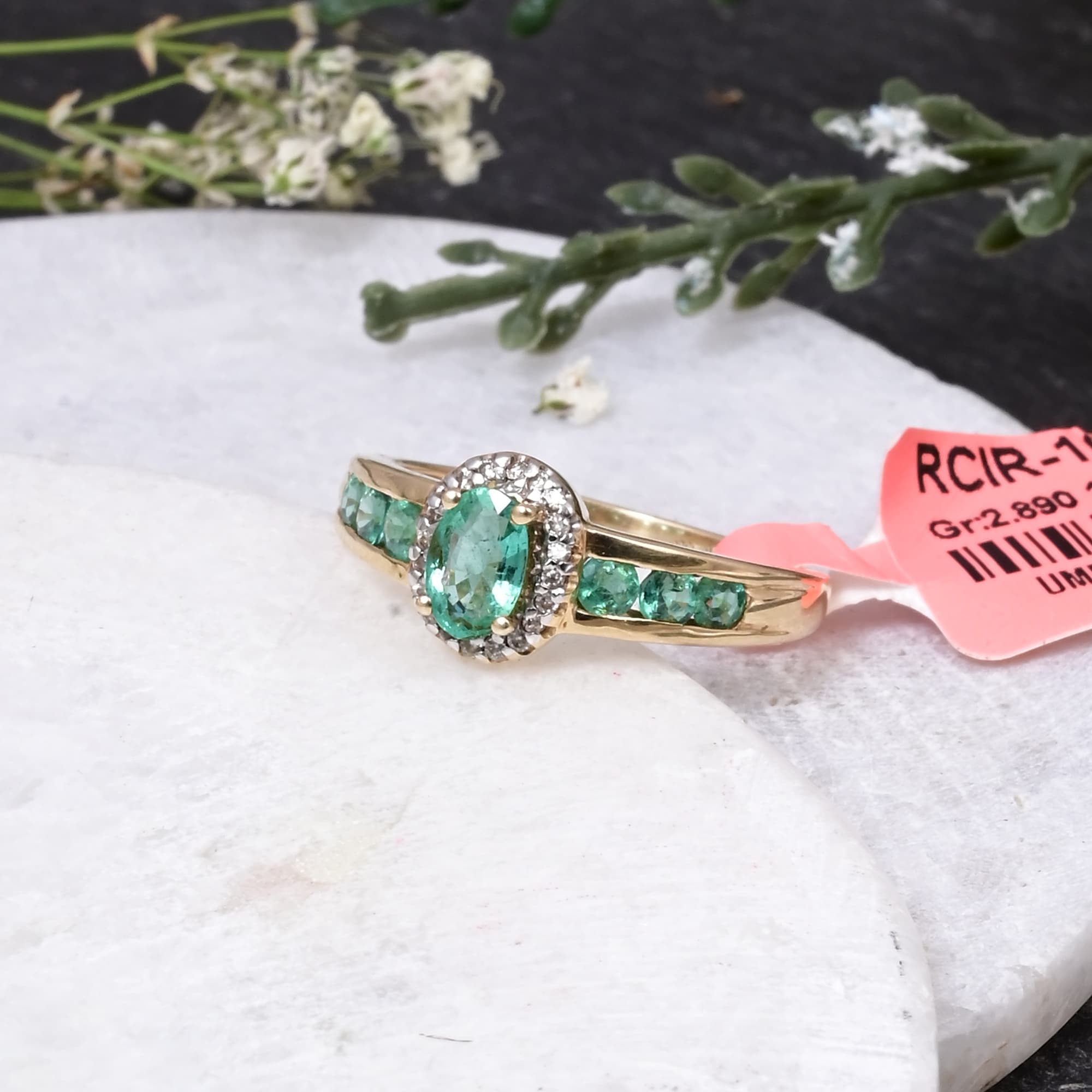 Emerald Halo Harmony Ring