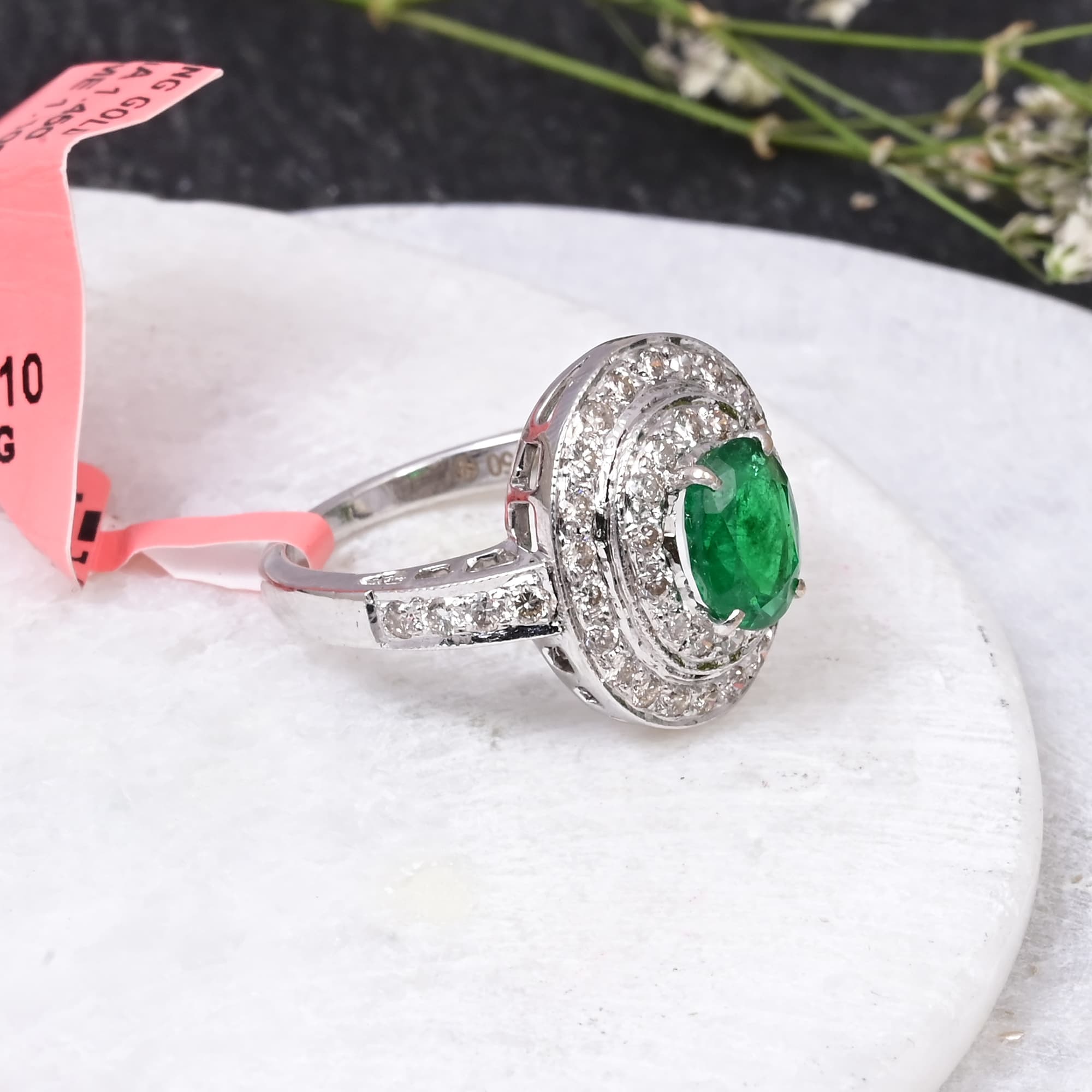 Royal Emerald Double Halo Ring alternate view