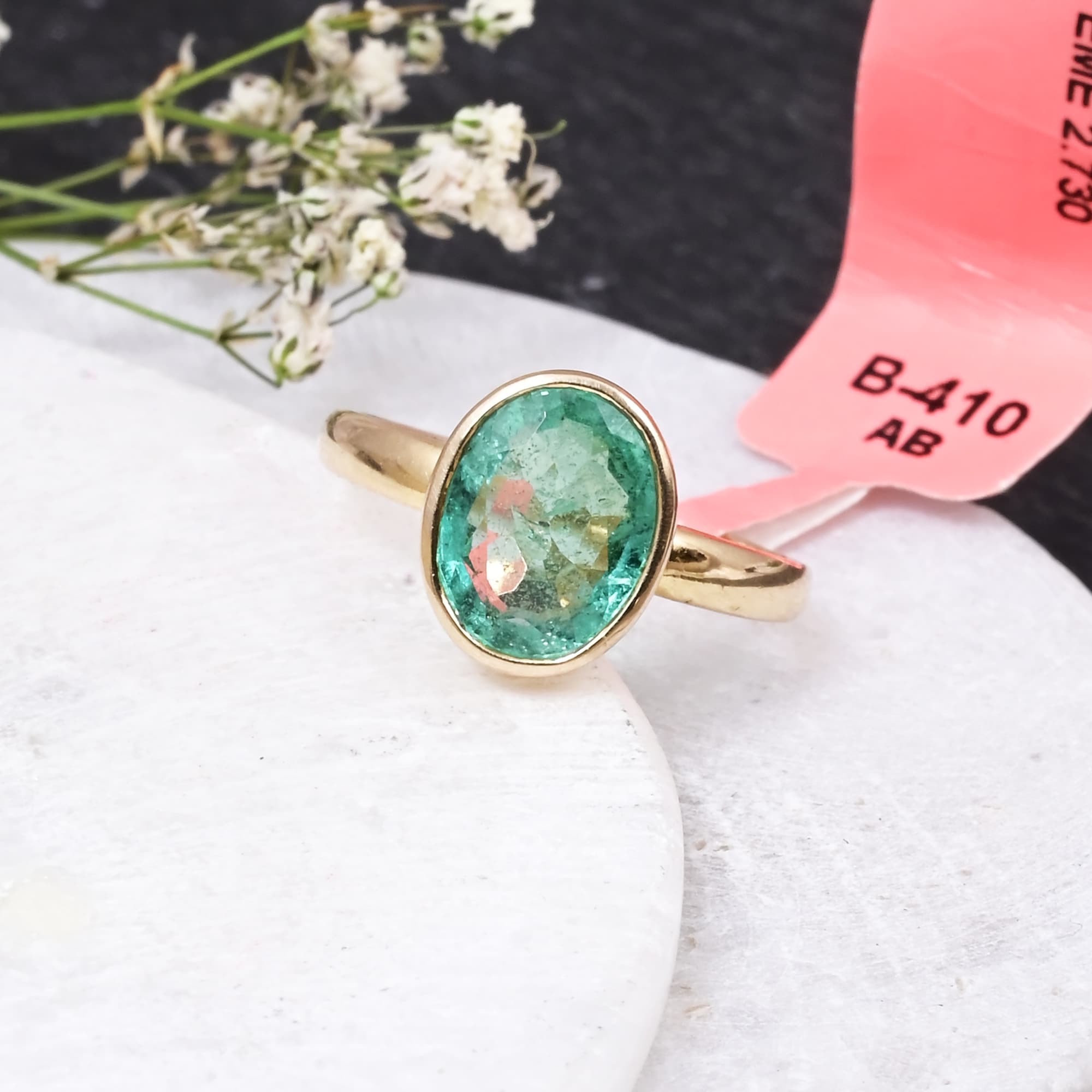 Verdant Bezel Emerald Solitaire Ring