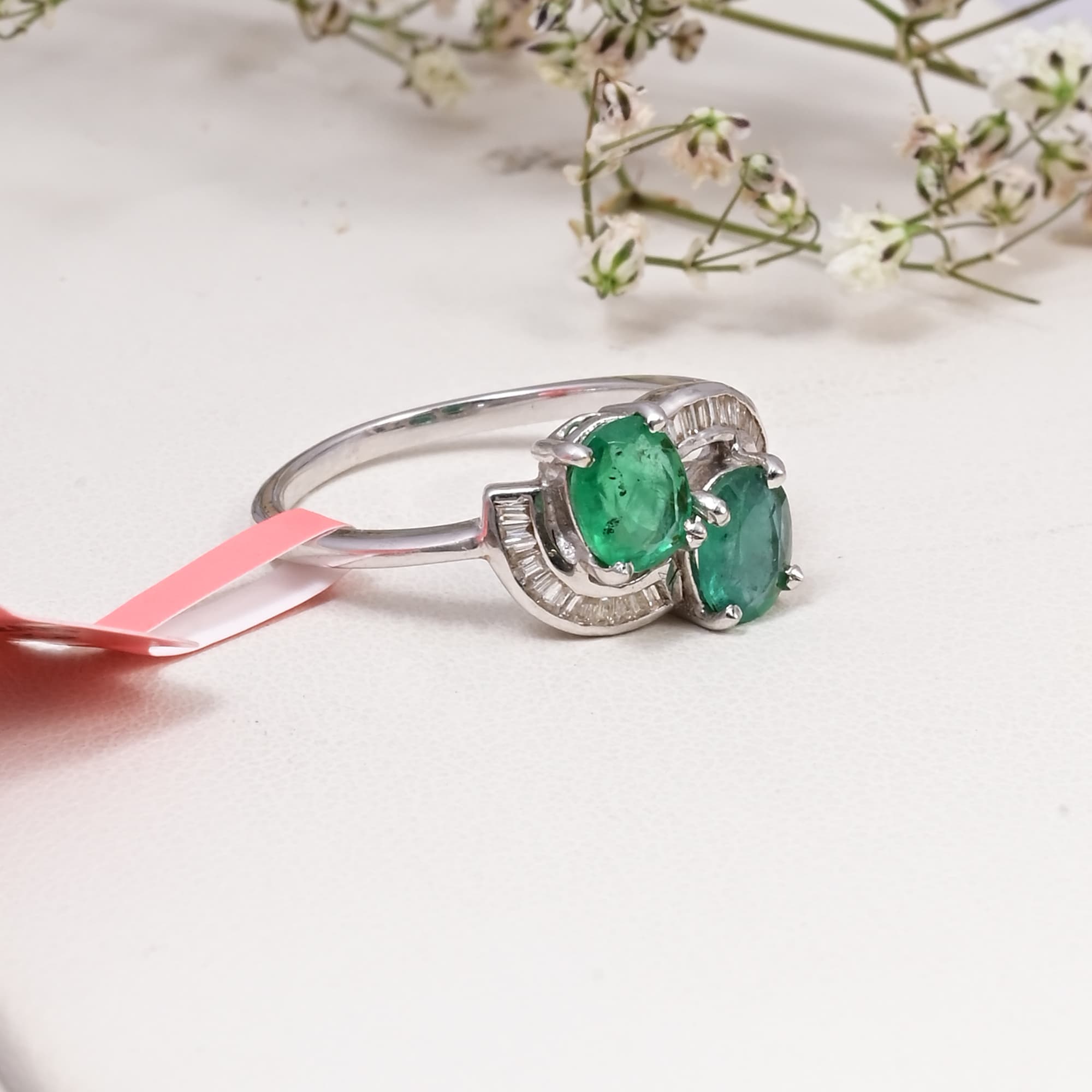 Twin Emerald Harmony Ring alternate view