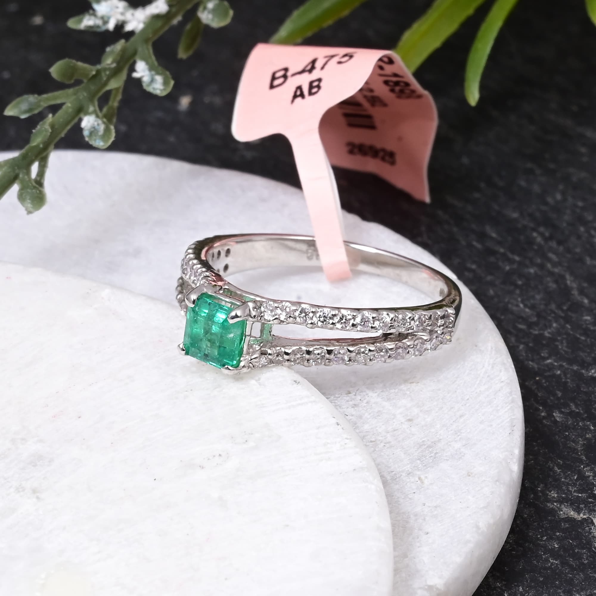 Emerald Grace Split Shank Ring