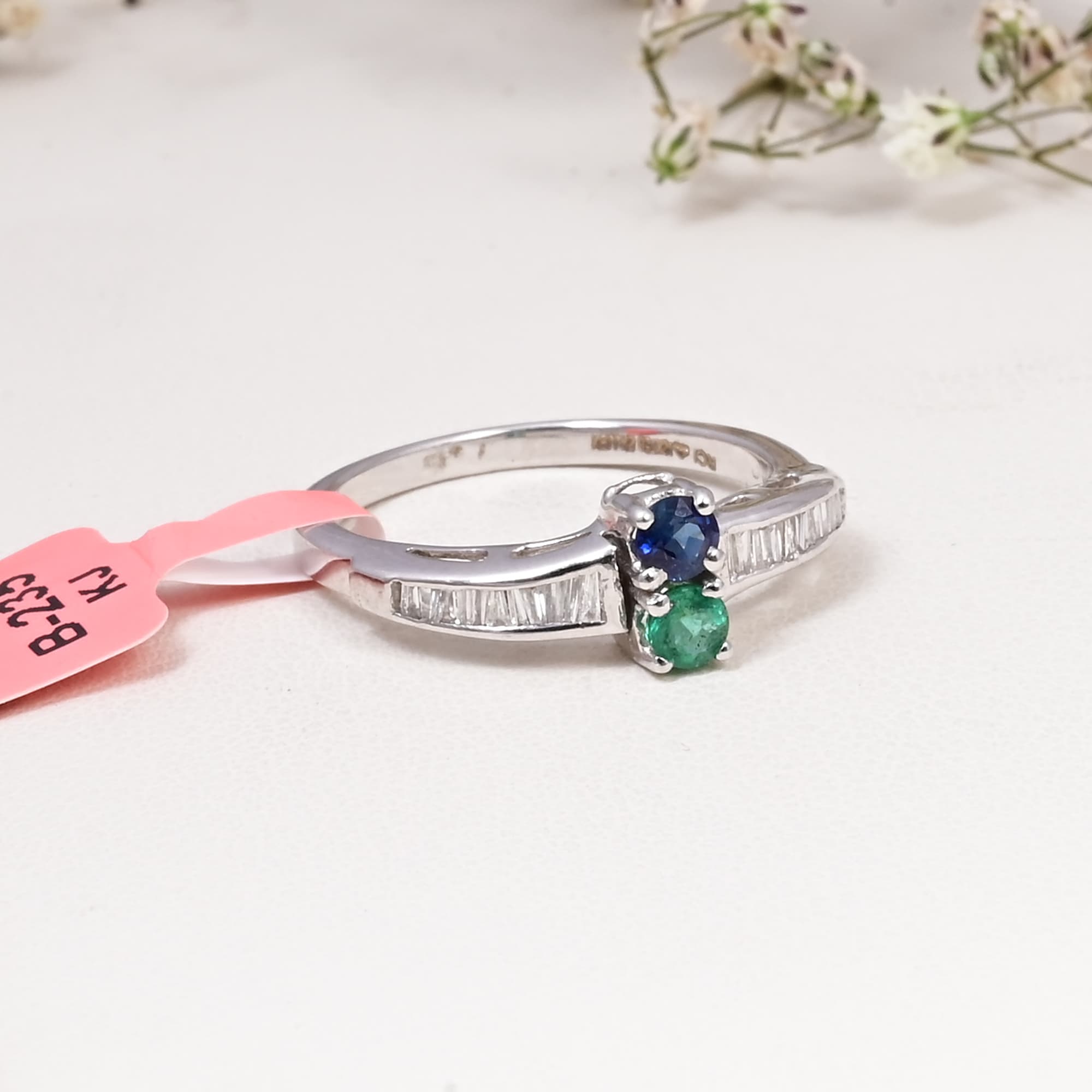 Harmony Duo Sapphire & Emerald Ring