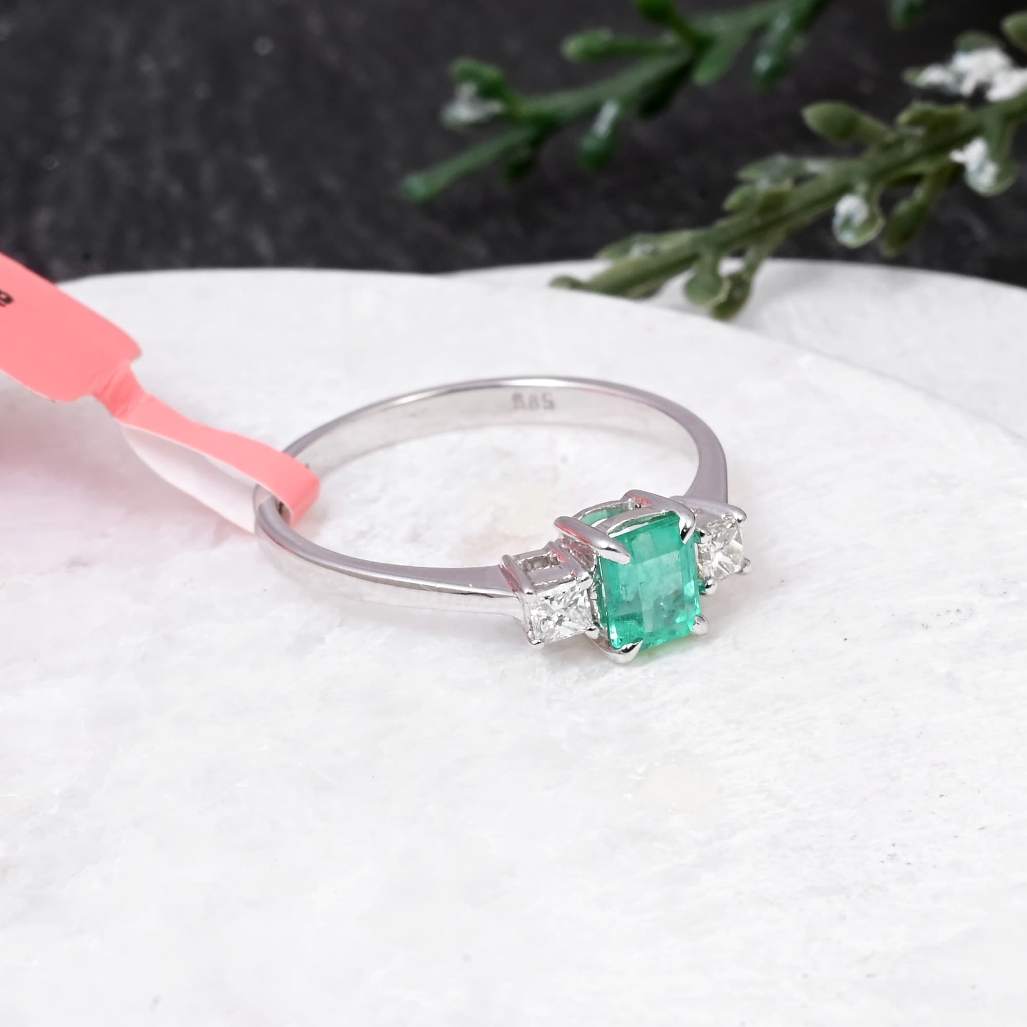 Emerald Trinity Ring alternate view
