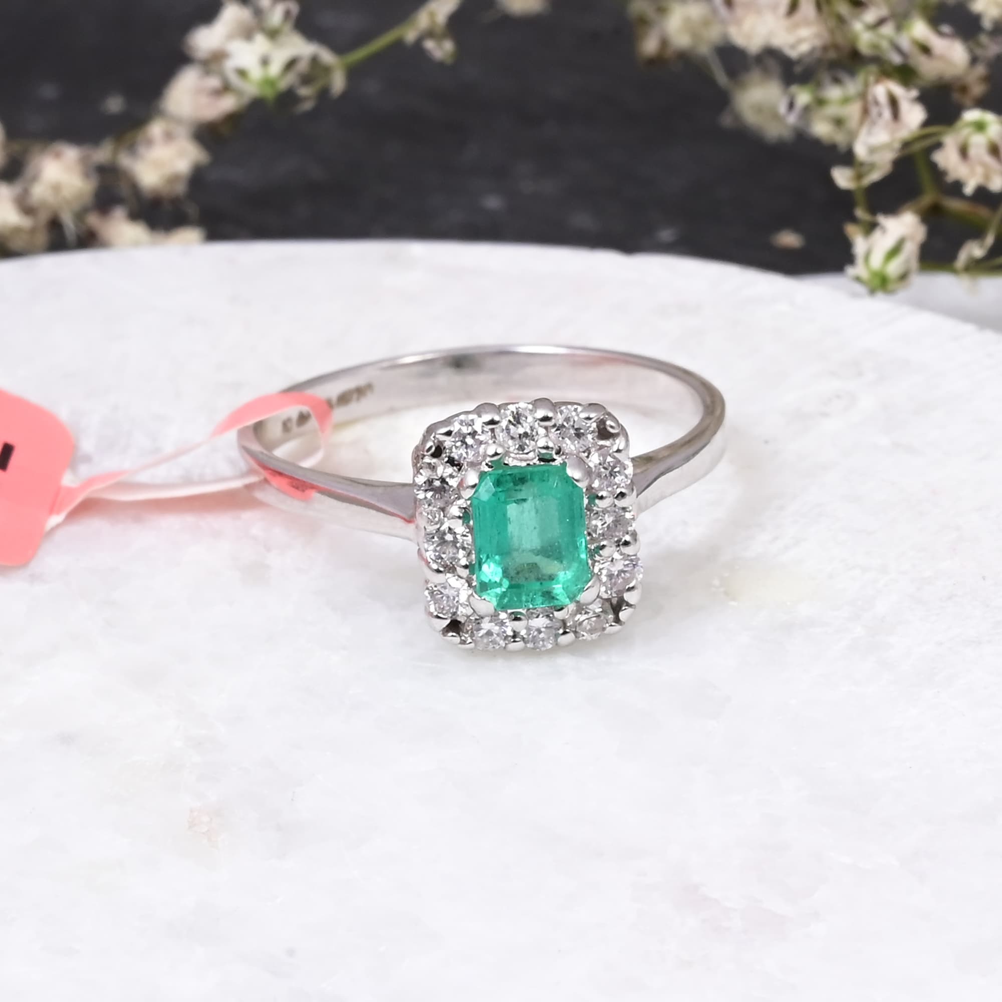Emerald Halo Classic Ring
