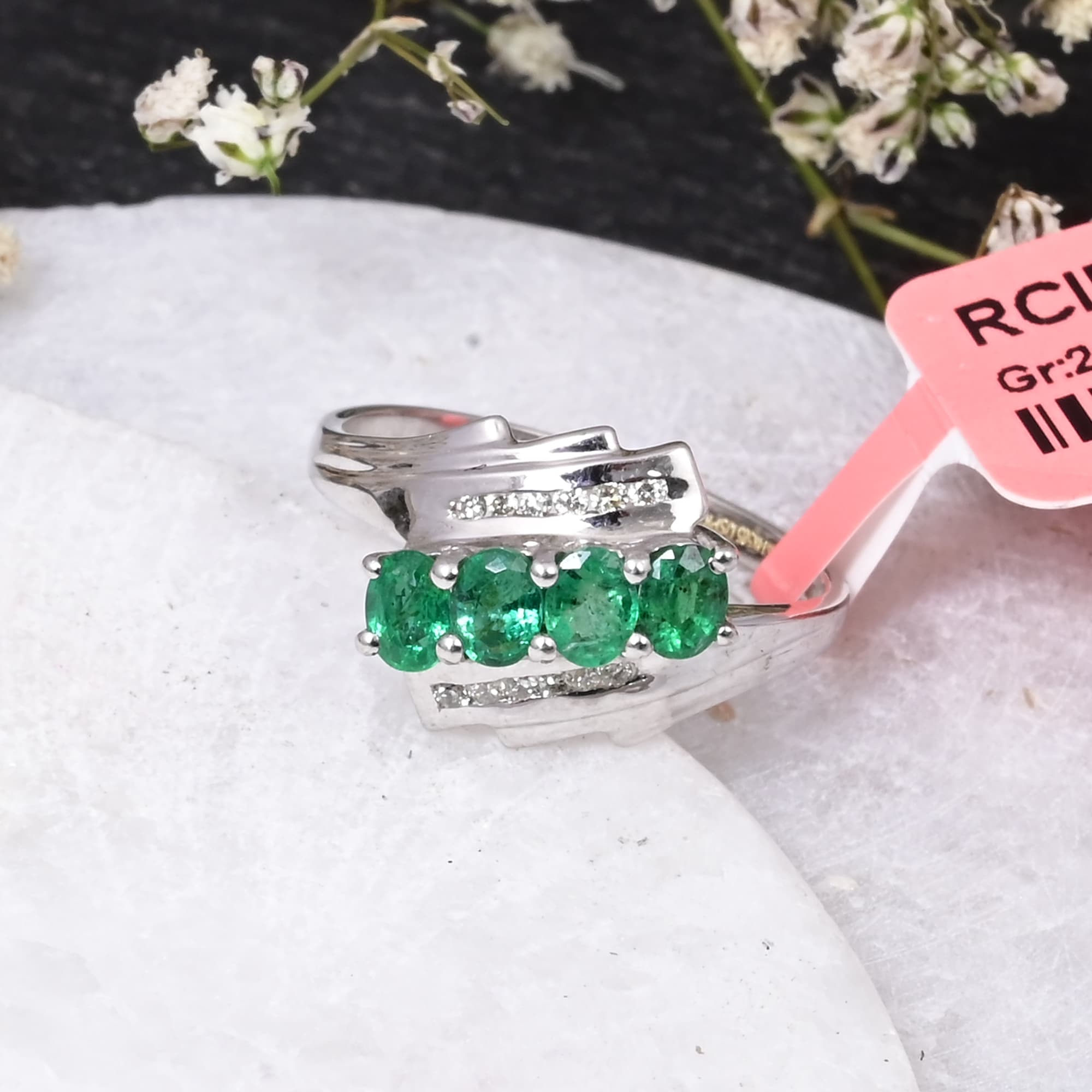 Emerald Cascade Ring