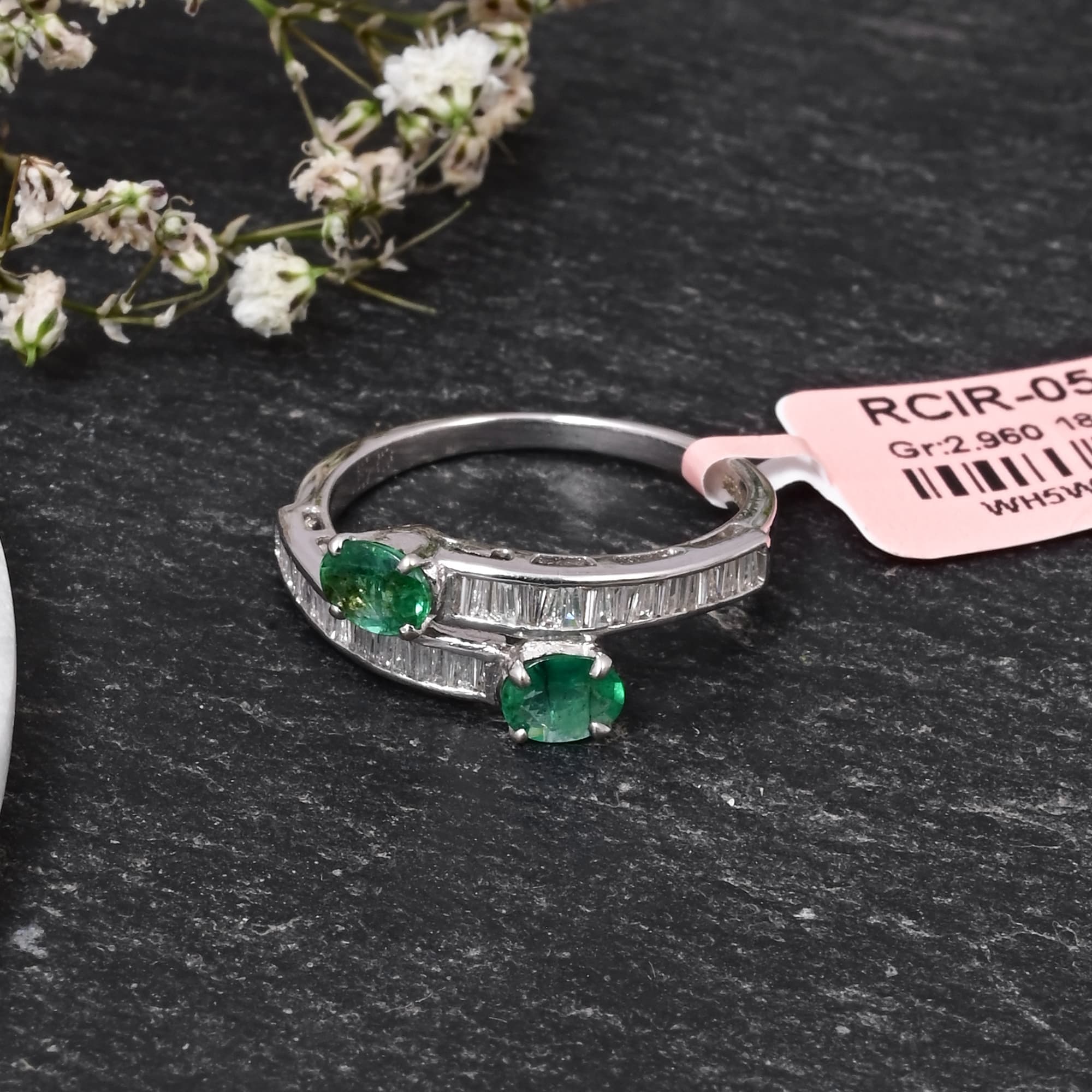 Emerald Infinity Bypass Ring