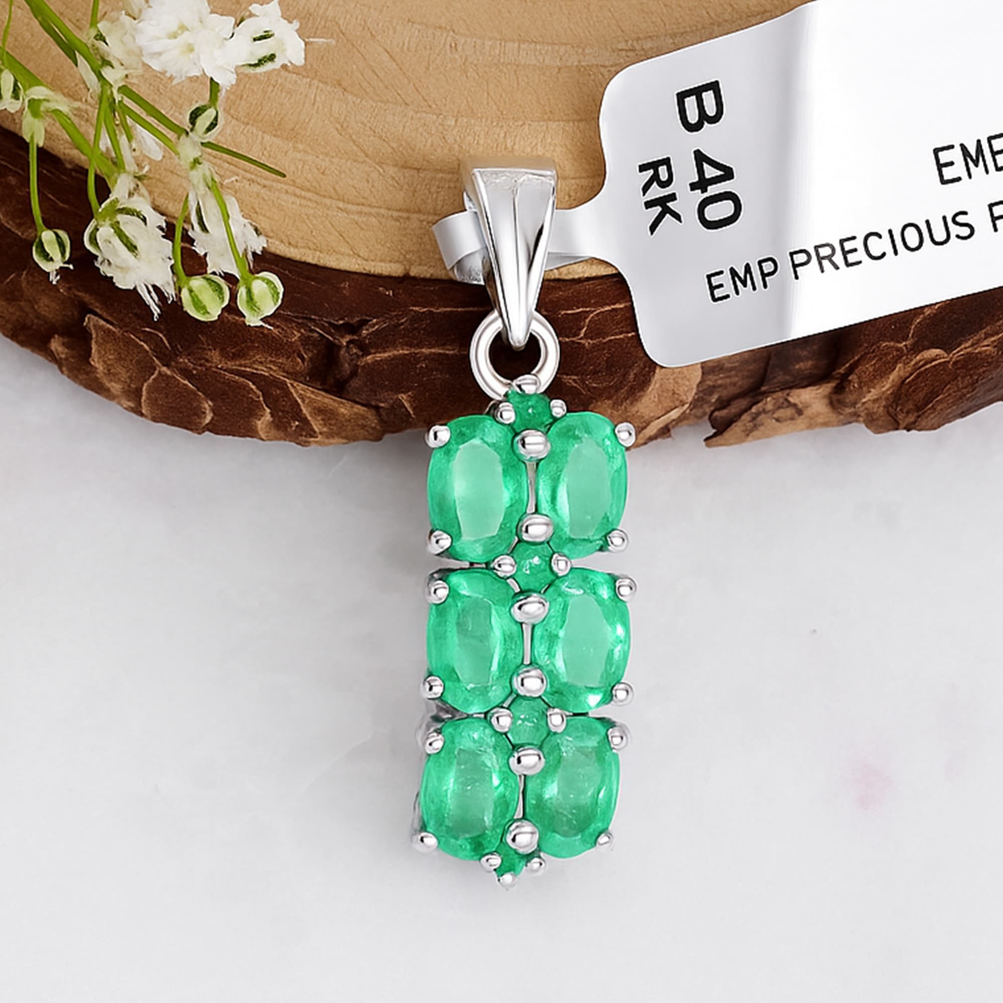 Emerald Cascade Cluster Pendant