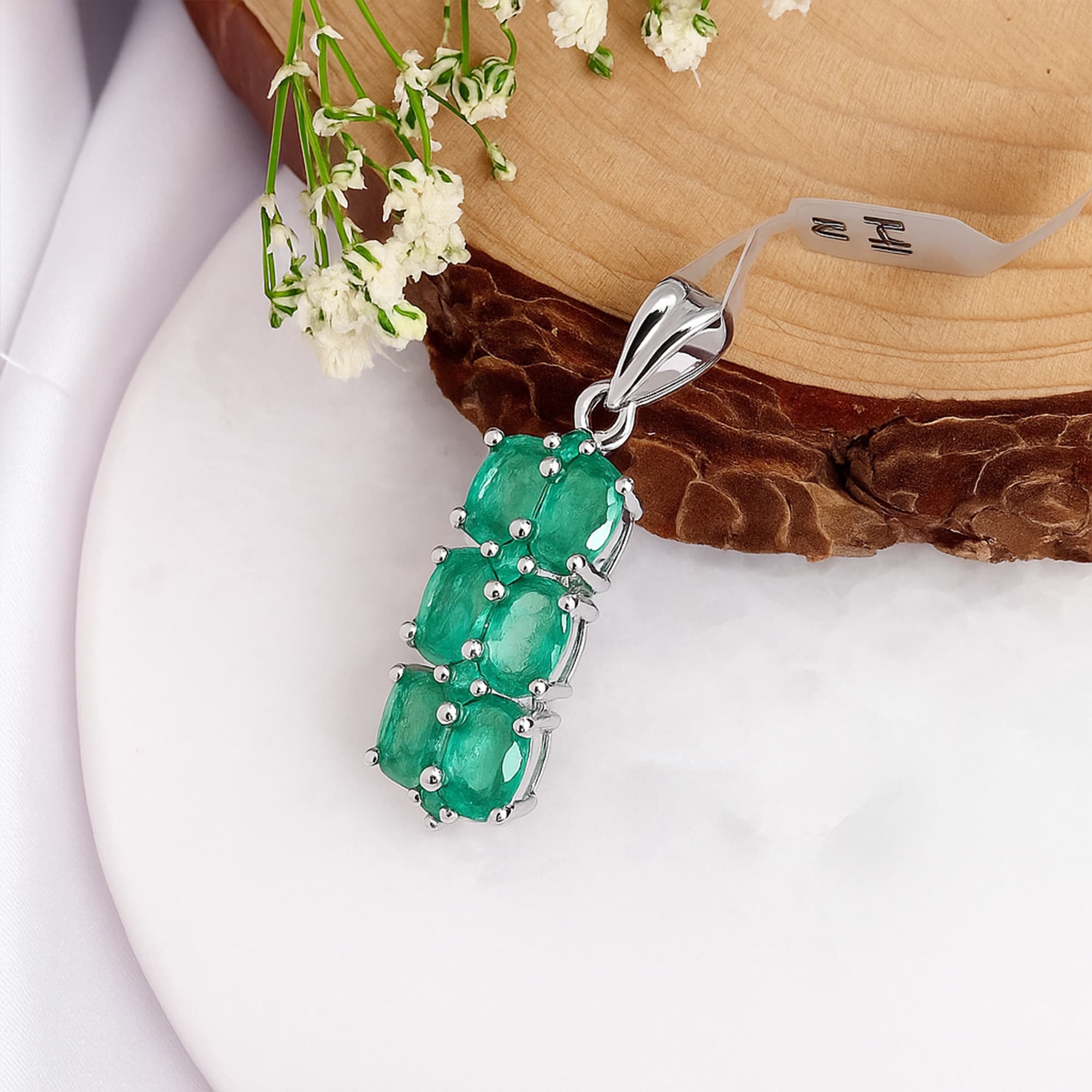 Emerald Cascade Cluster Pendant alternate view