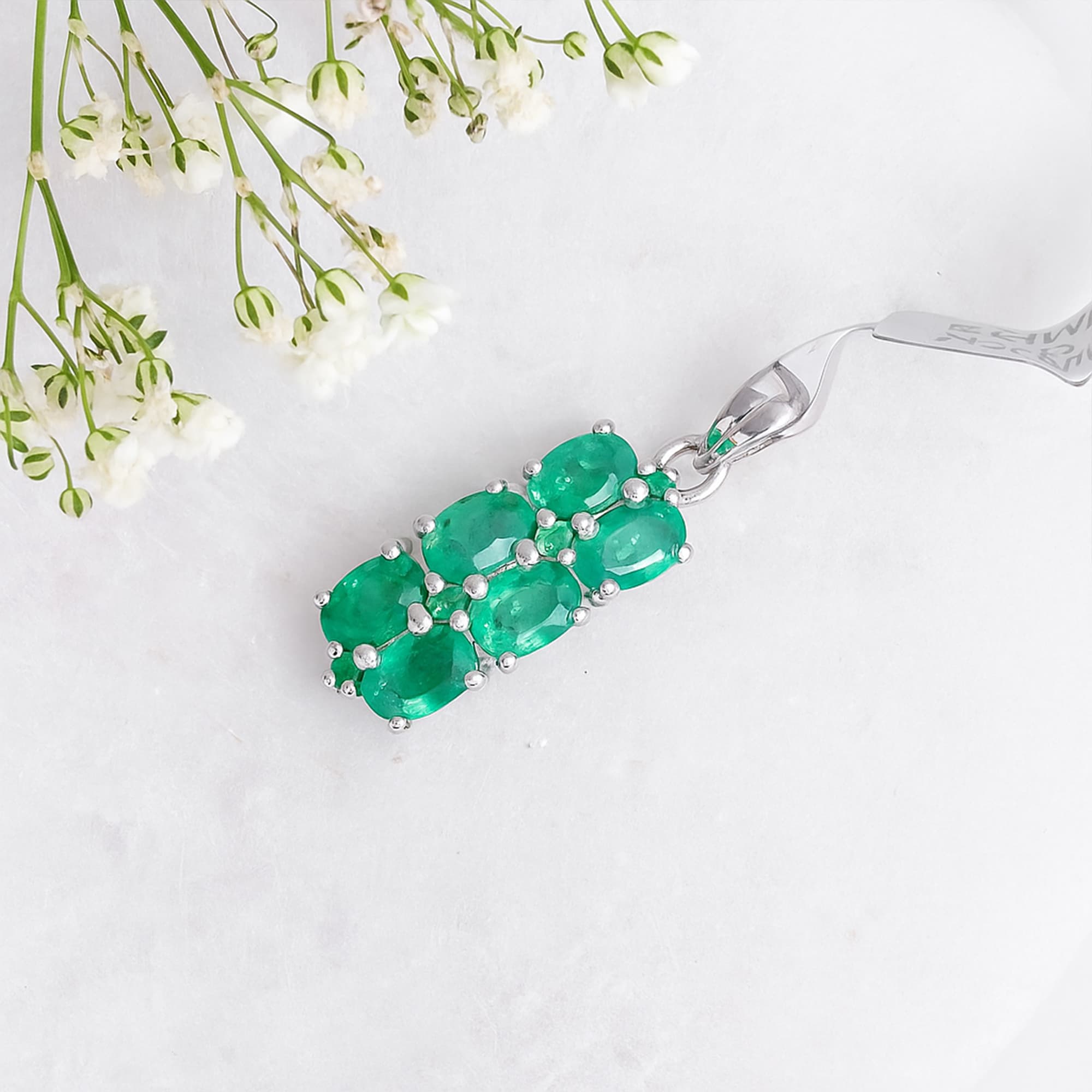 Emerald Cascade Cluster Pendant
