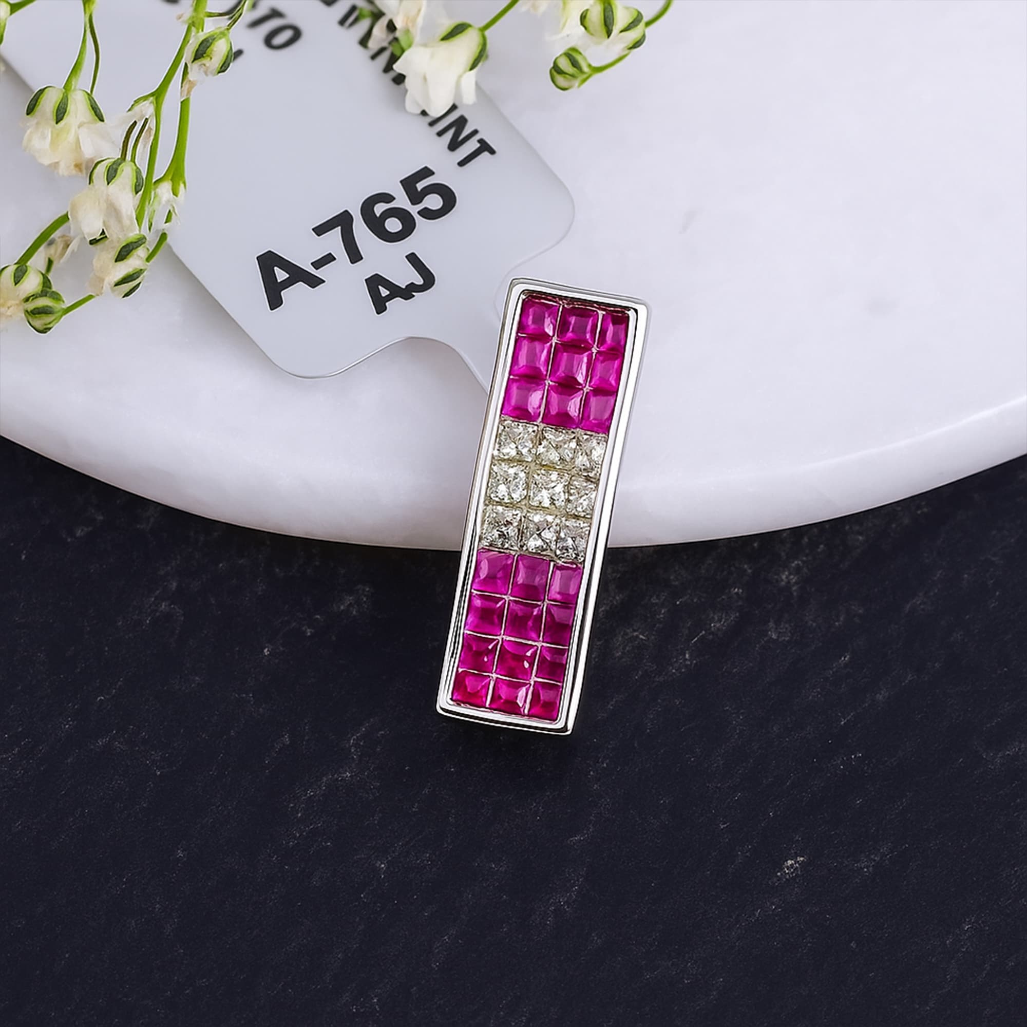 Crimson Column Pendant alternate view