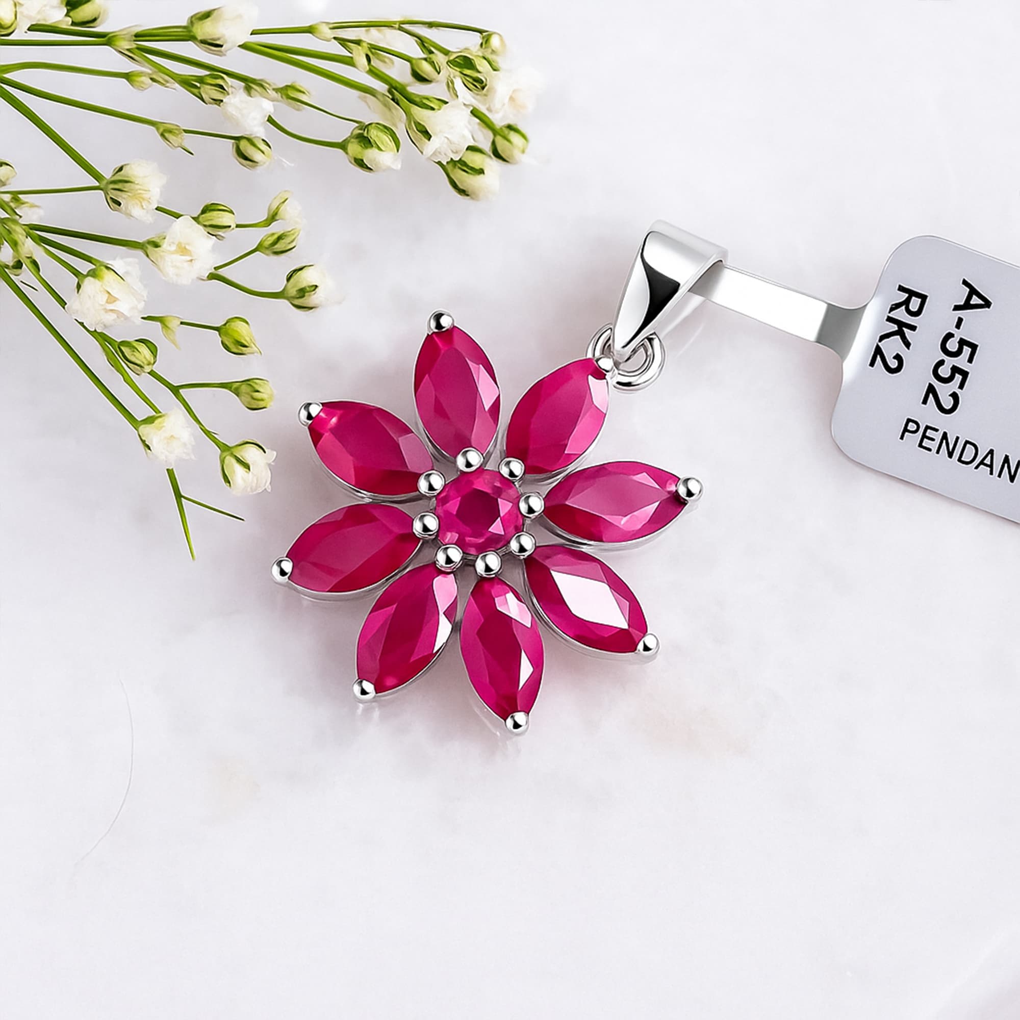 Scarlet Blossom Pendant